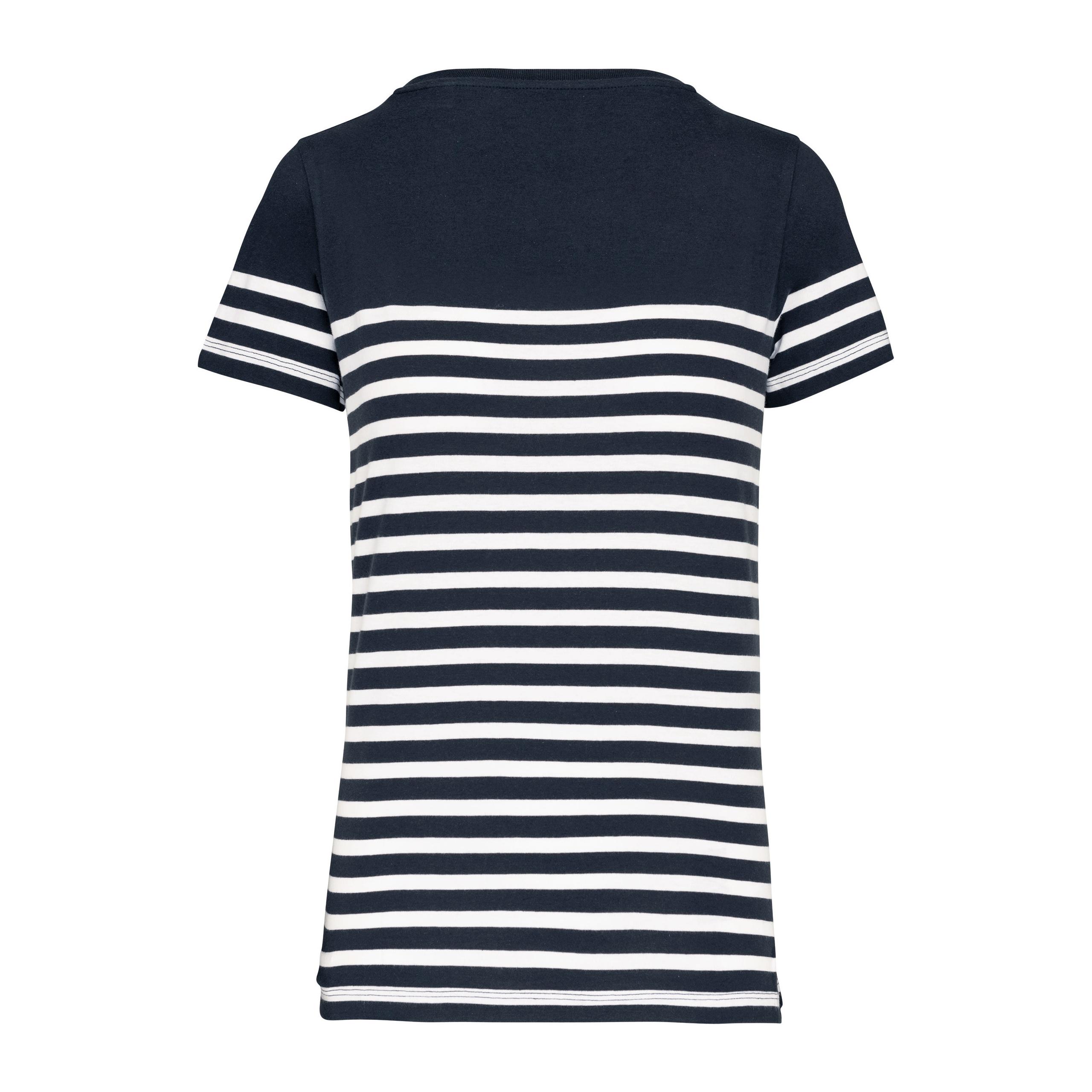 Kariban - T-shirt marin col rond Bio femme - Navy / White Stripes - XS