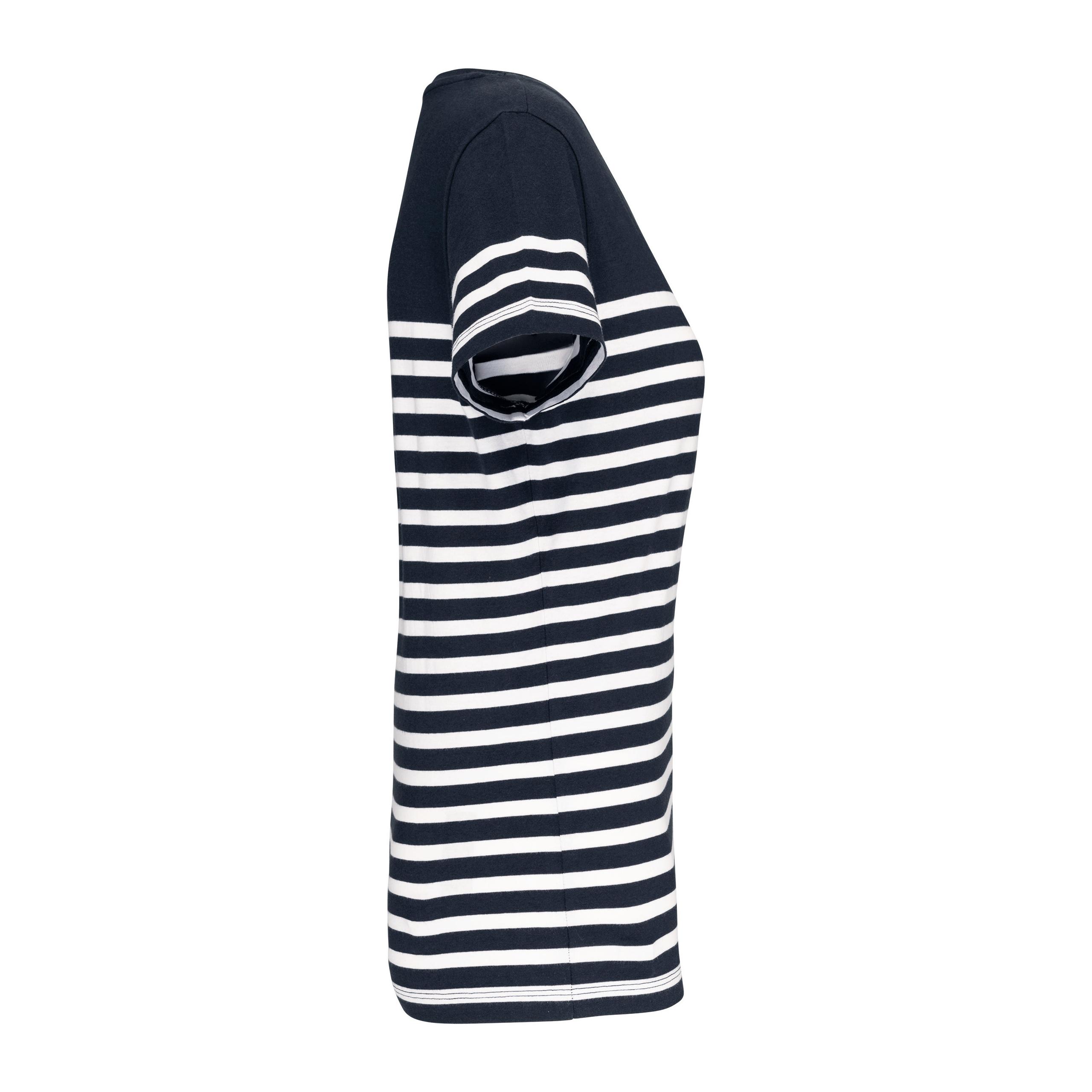 Kariban - T-shirt marin col rond Bio femme - Navy / White Stripes - XS