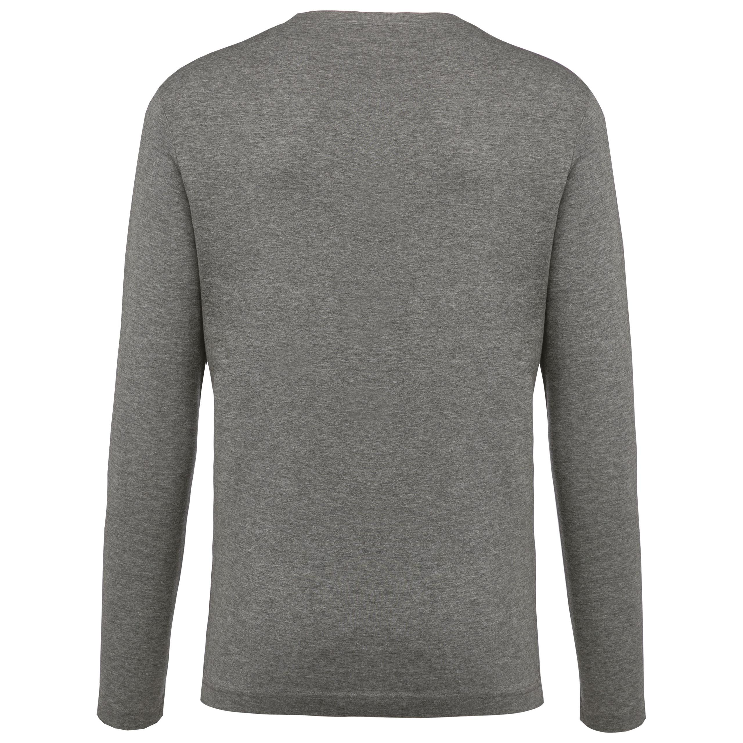 Kariban - T-shirt coton Bio col rond manches longues homme - Grey Heather - 3XL