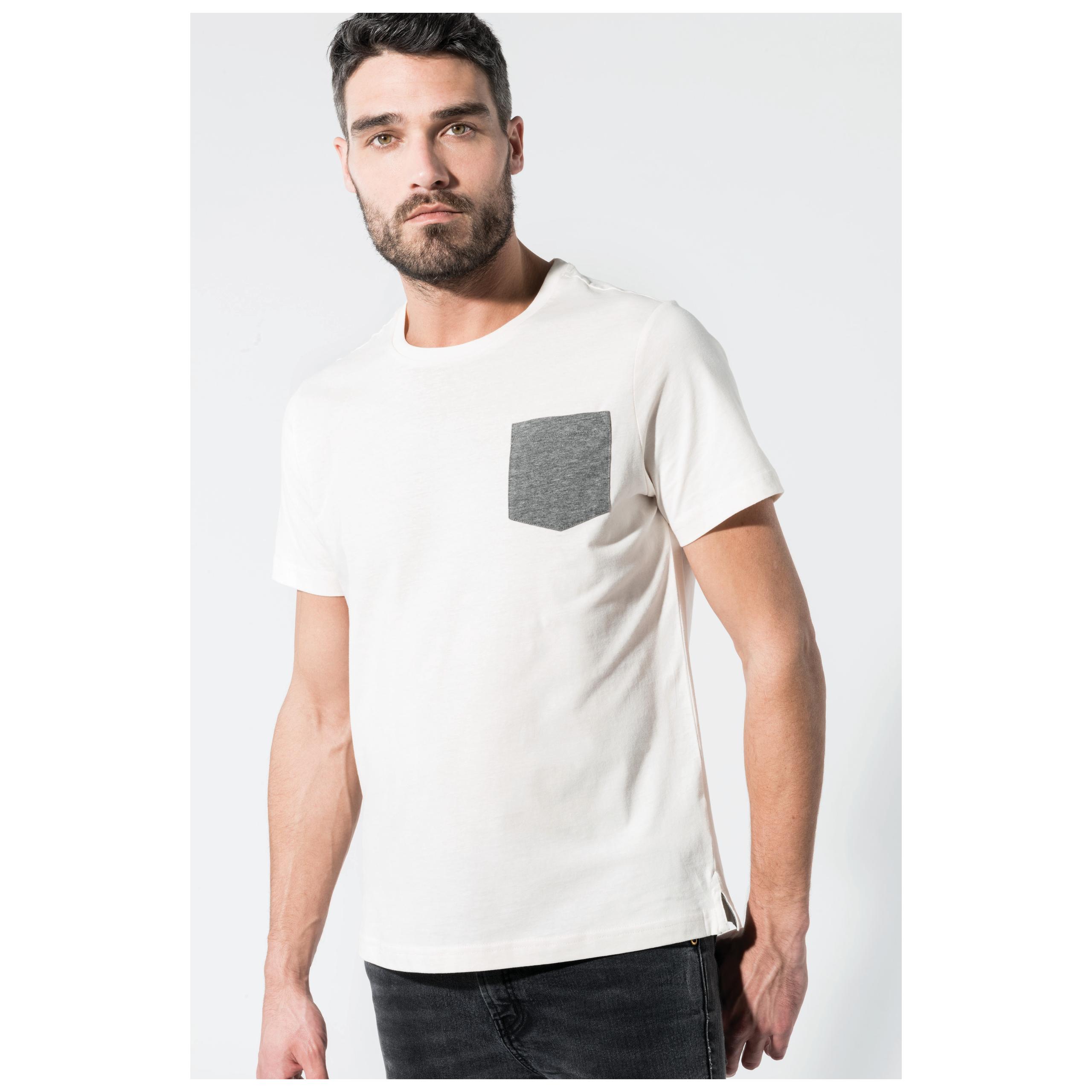 Kariban - T-shirt coton Bio avec poche - Black / Grey Heather - S