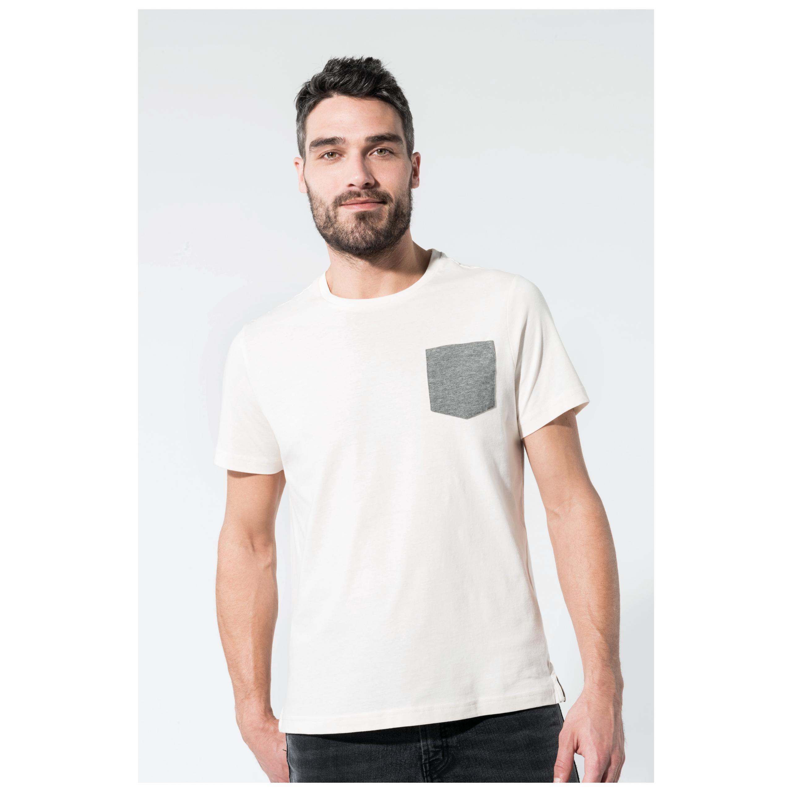 Kariban - T-shirt coton Bio avec poche - Black / Grey Heather - S