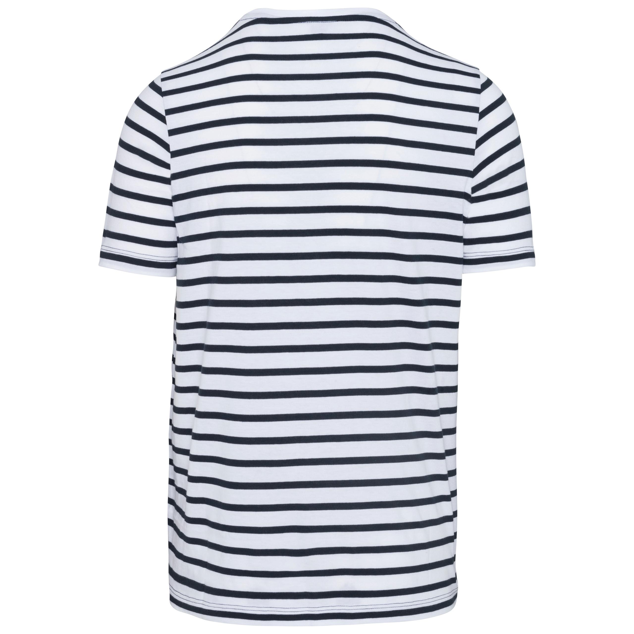 Kariban - T-shirt rayé marin avec poche manches courtes - White / Navy Stripes - S