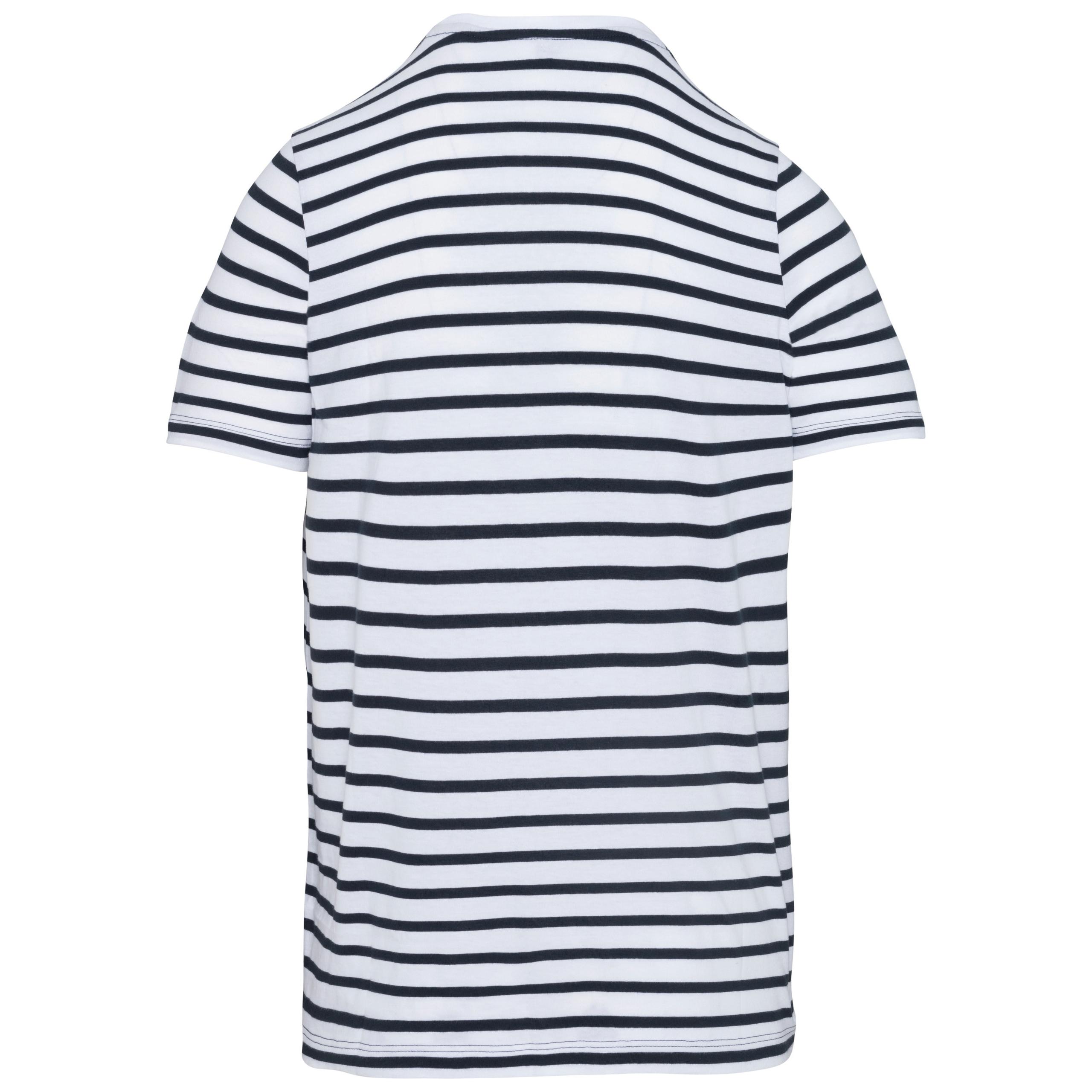 Kariban - T-shirt rayé marin avec poche manches courtes enfant - White / Navy Stripes - 4/6 ans