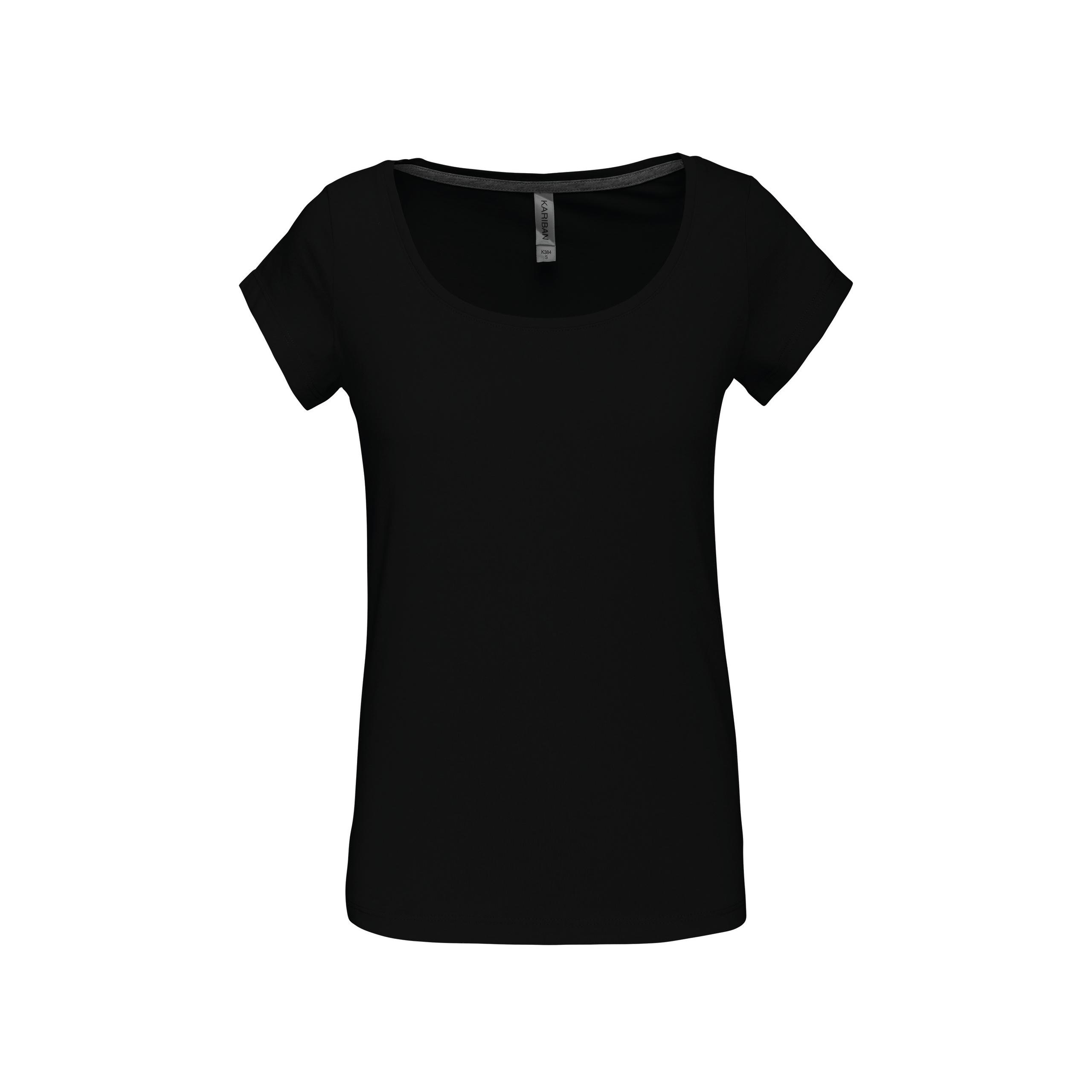 Kariban - T-shirt col bateau manches courtes femme - Black - S