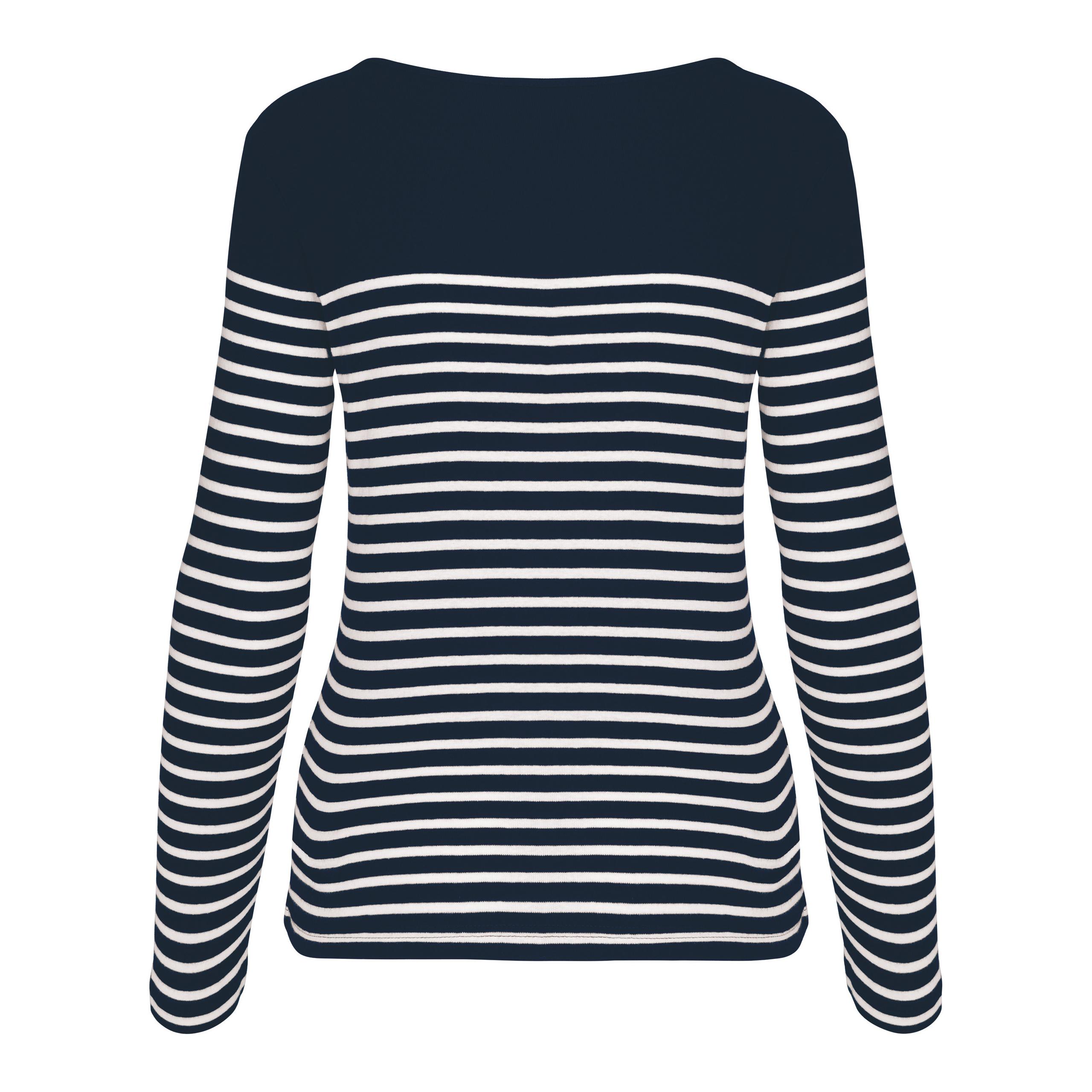 Kariban - Marinière manches longues femme - Navy / White Stripes - S