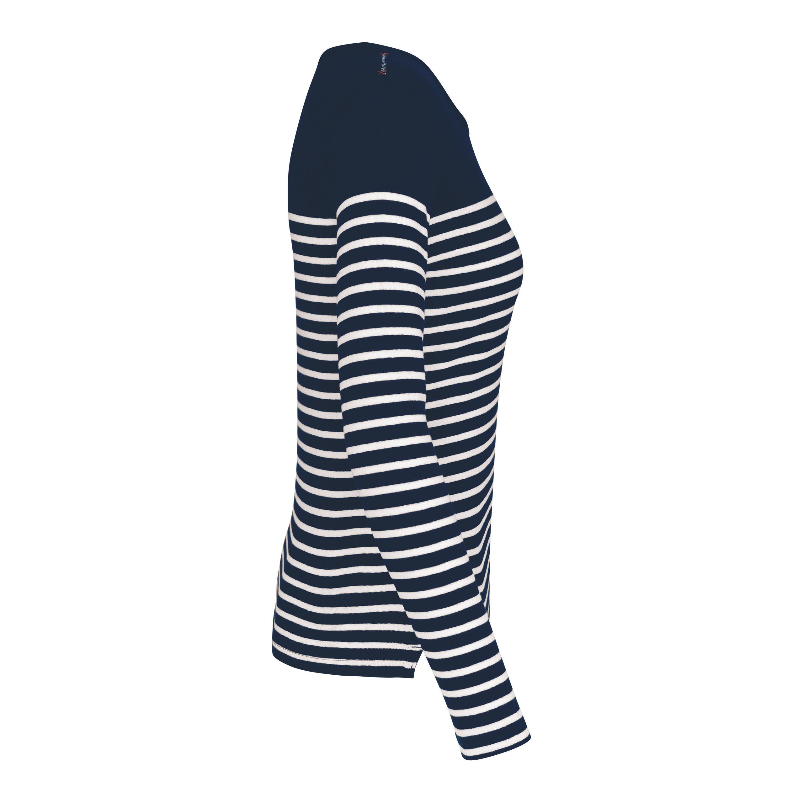 Kariban - Marinière manches longues femme - Navy / White Stripes - S