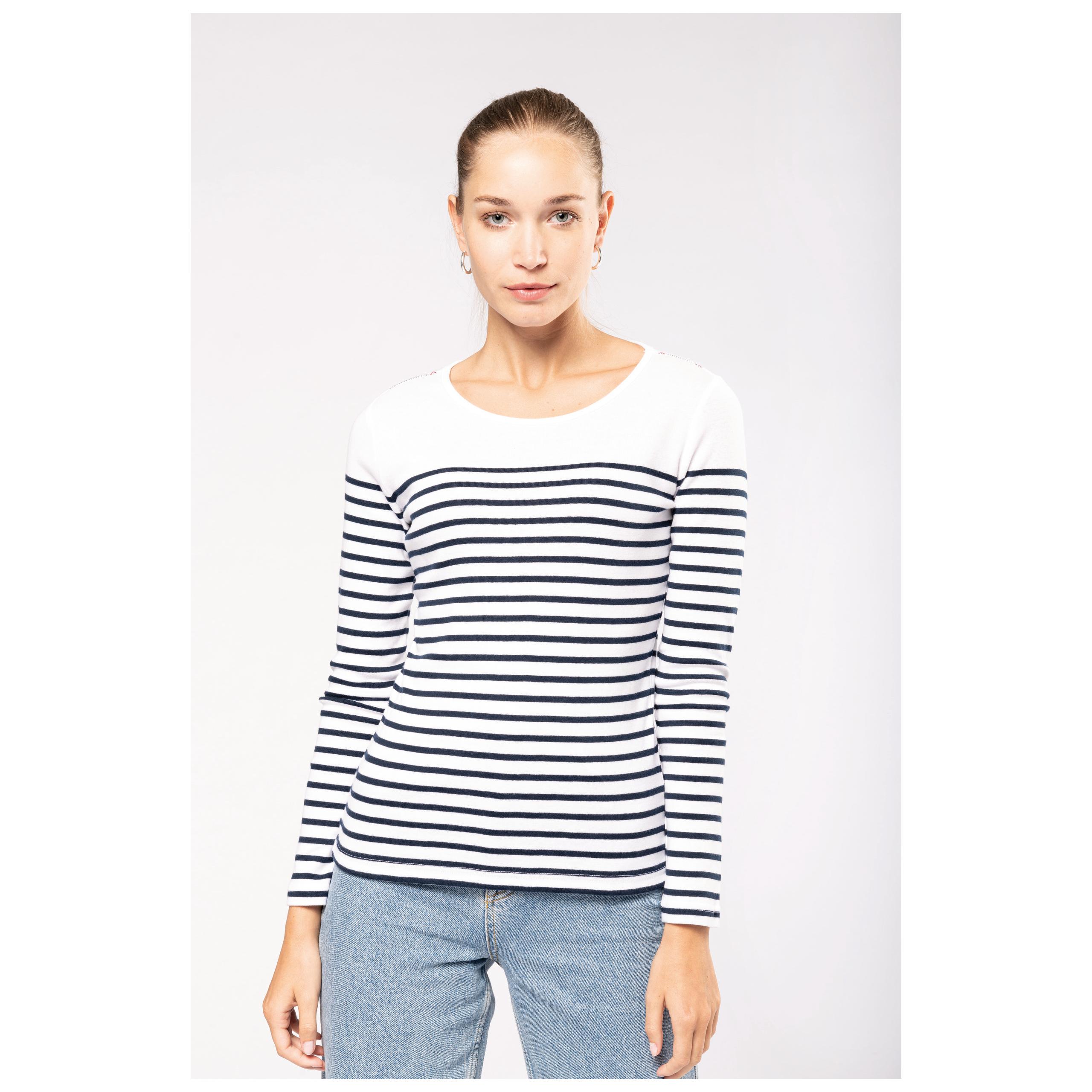 Kariban - Marinière manches longues femme - Navy / White Stripes - S