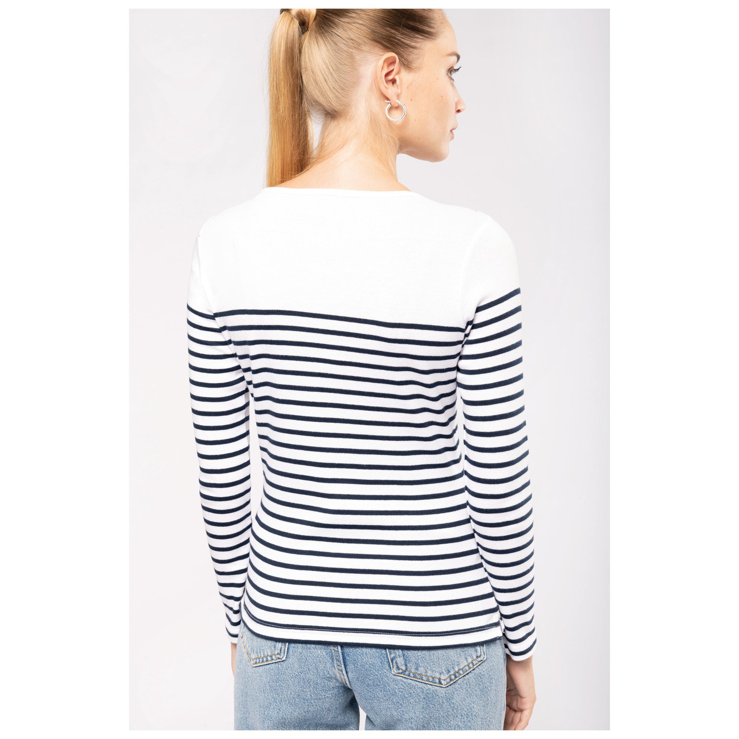 Kariban - Marinière manches longues femme - Navy / White Stripes - S