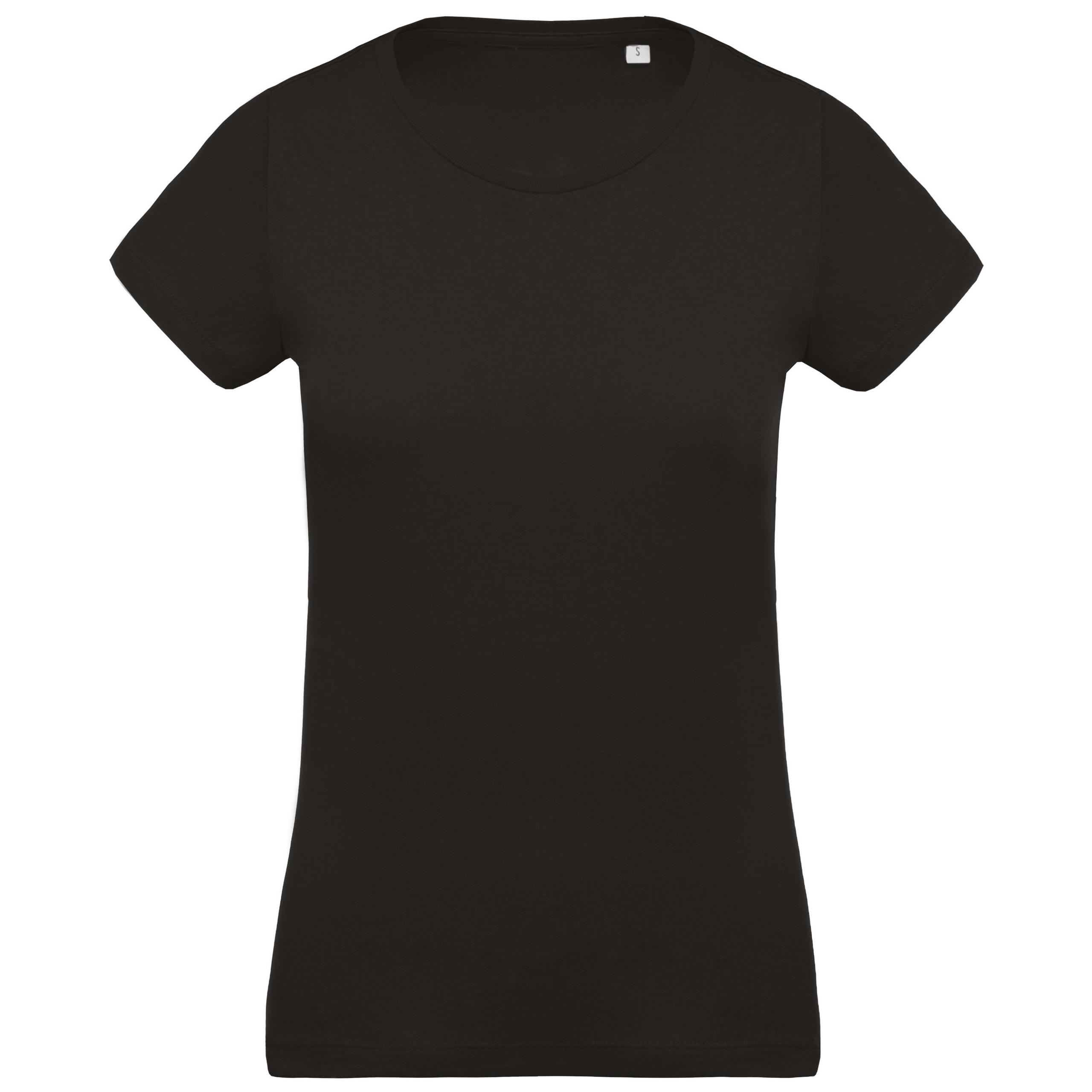 Kariban - T-shirt coton Bio col rond femme - Black - L