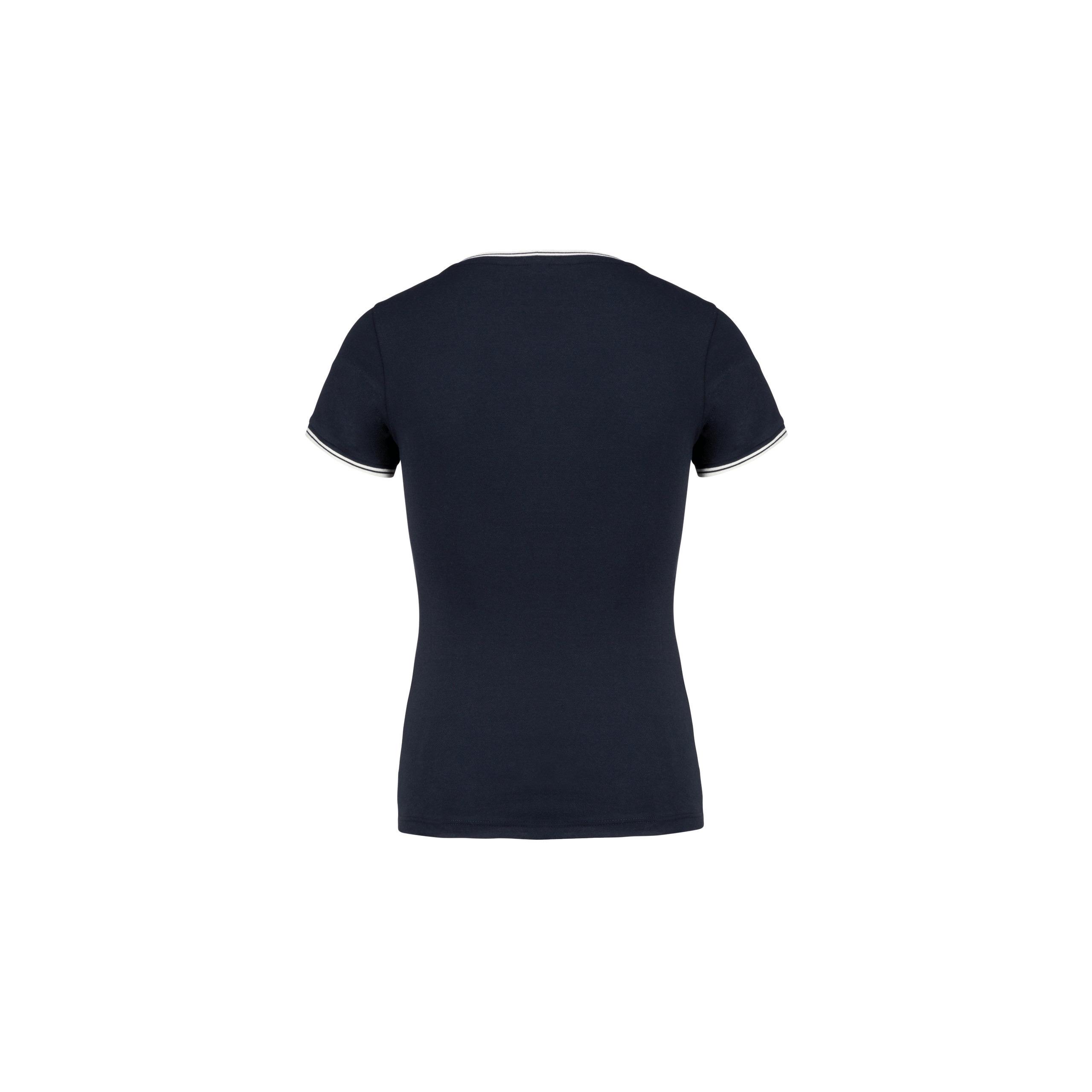 Kariban - T-shirt maille piquée col rond femme - Navy / Off White - XS