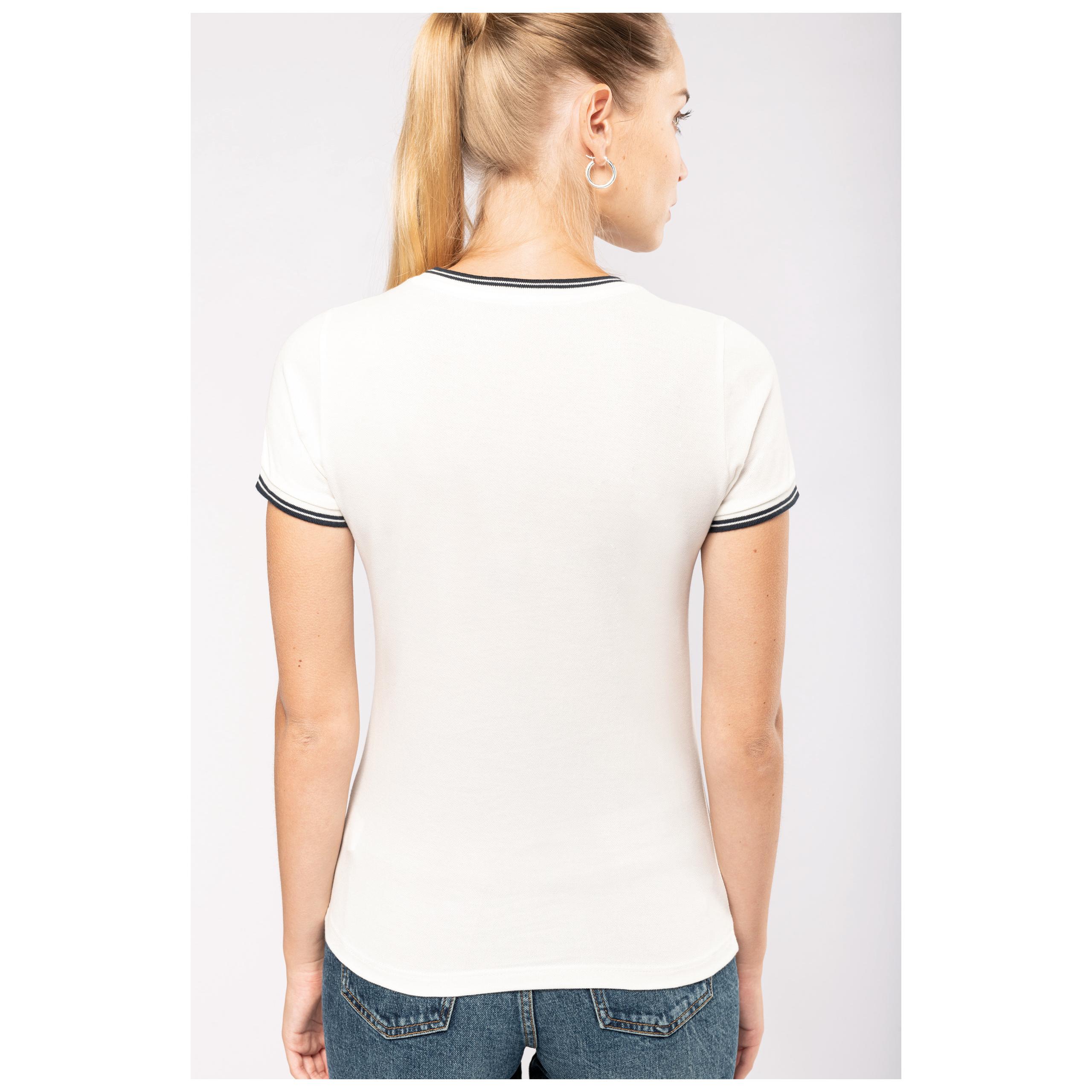 Kariban - T-shirt maille piquée col rond femme - Navy / Off White - XS