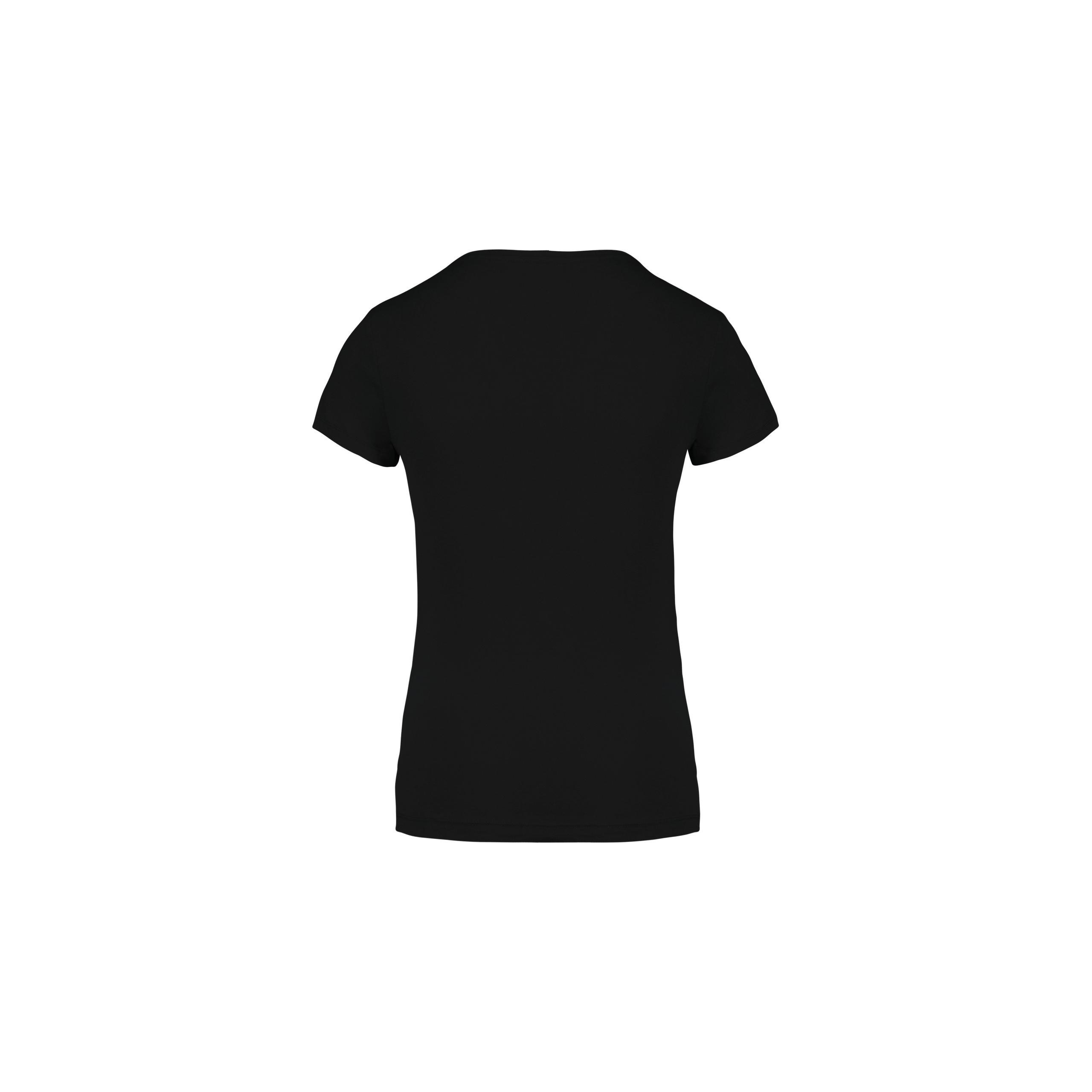 Kariban - T-shirt coton Bio col V femme - Black - L