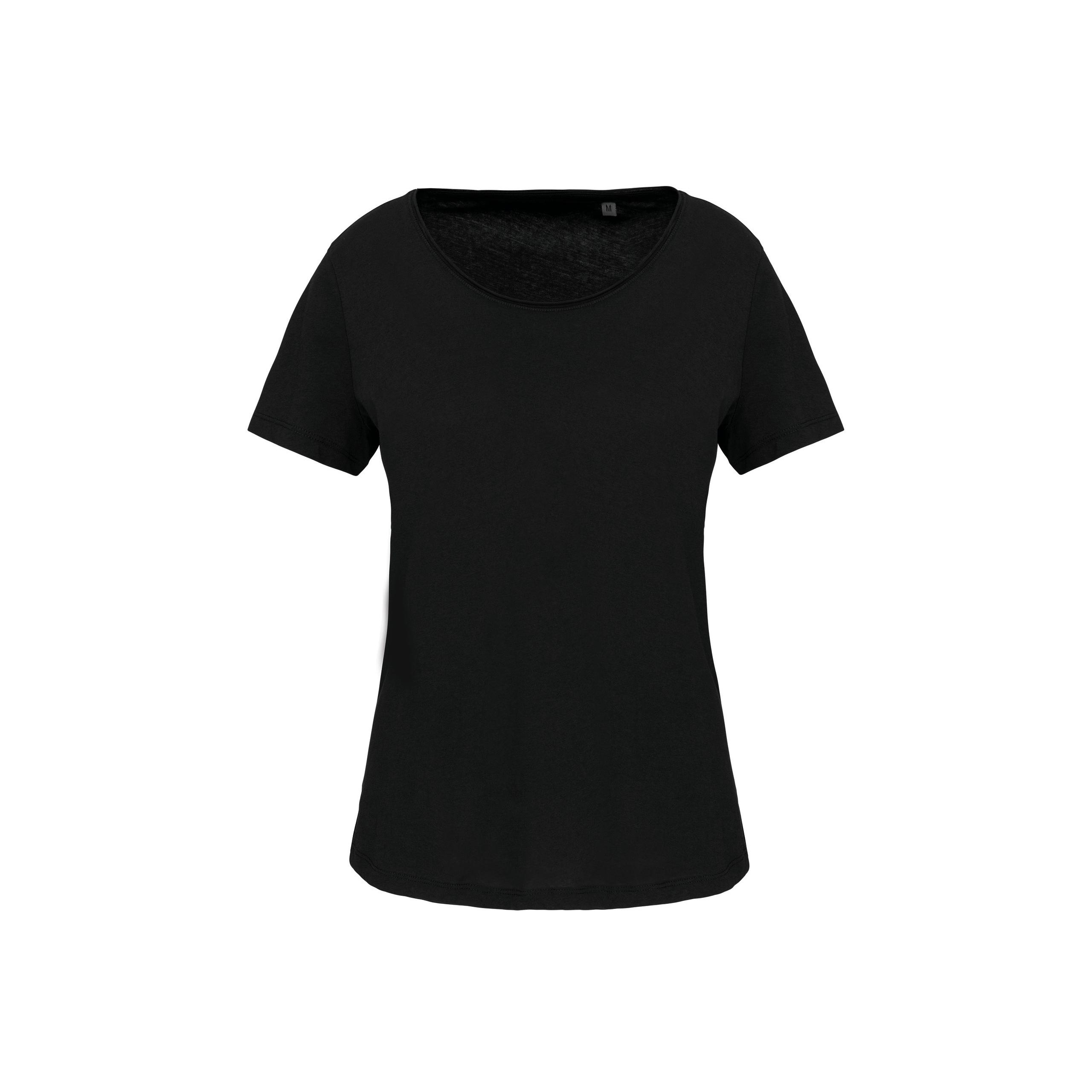 Kariban - T-shirt Bio col à bords francs manches courtes femme - Black - XS