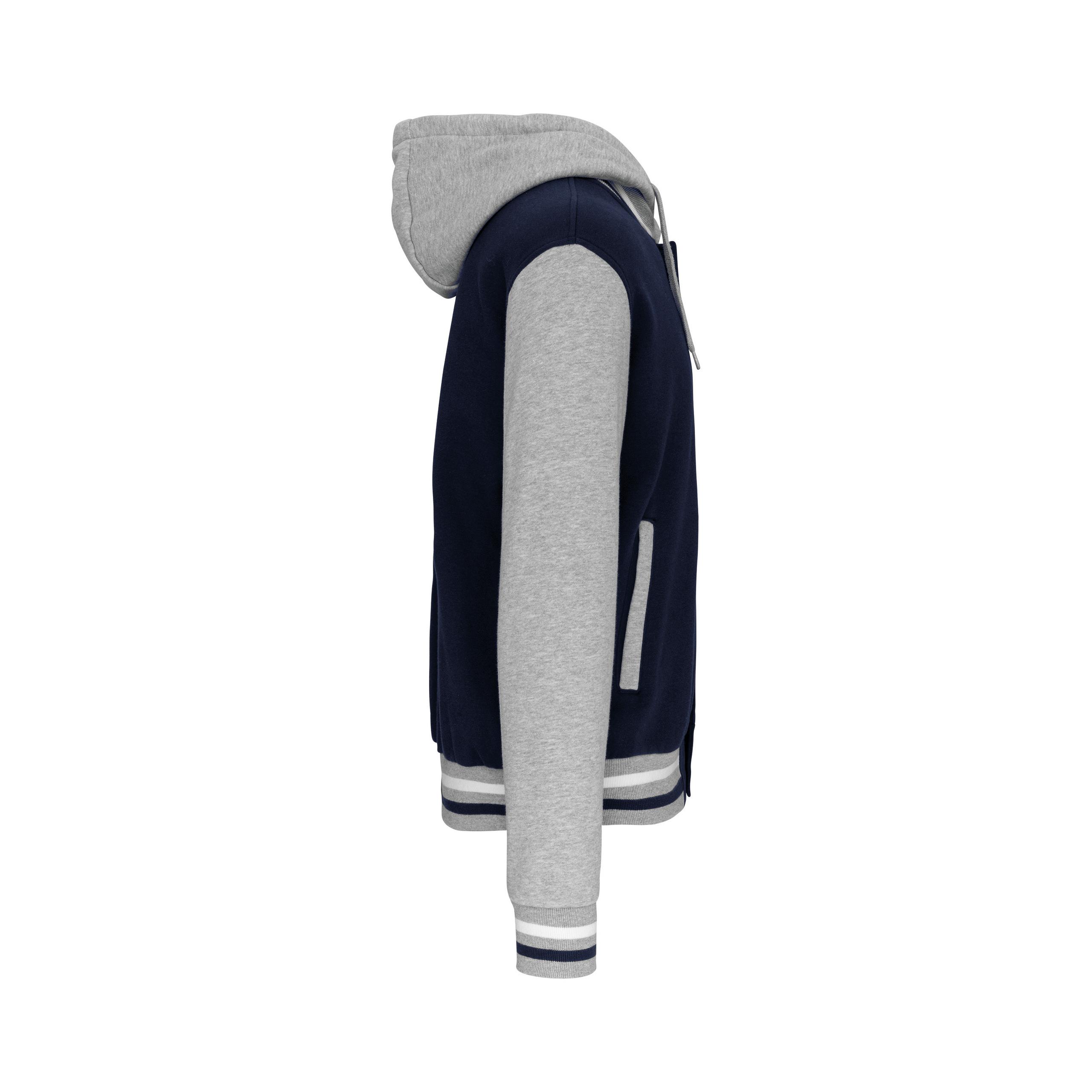 Kariban - Blouson Teddy à capuche Unisexe - Navy / Oxford Grey / White - XS