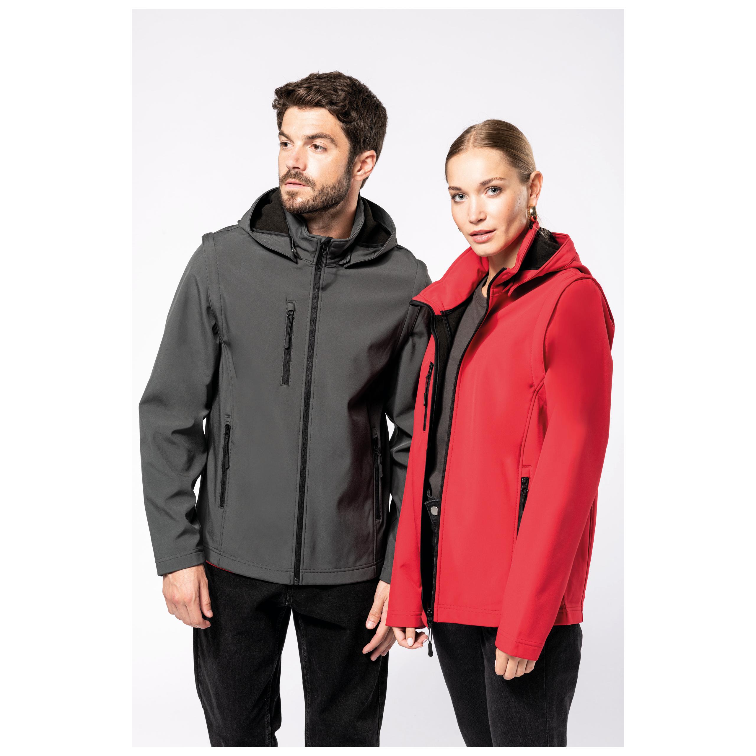 Kariban - Veste Softshell 3 couches à capuche avec manches amovibles unisexe - Black - 3XL