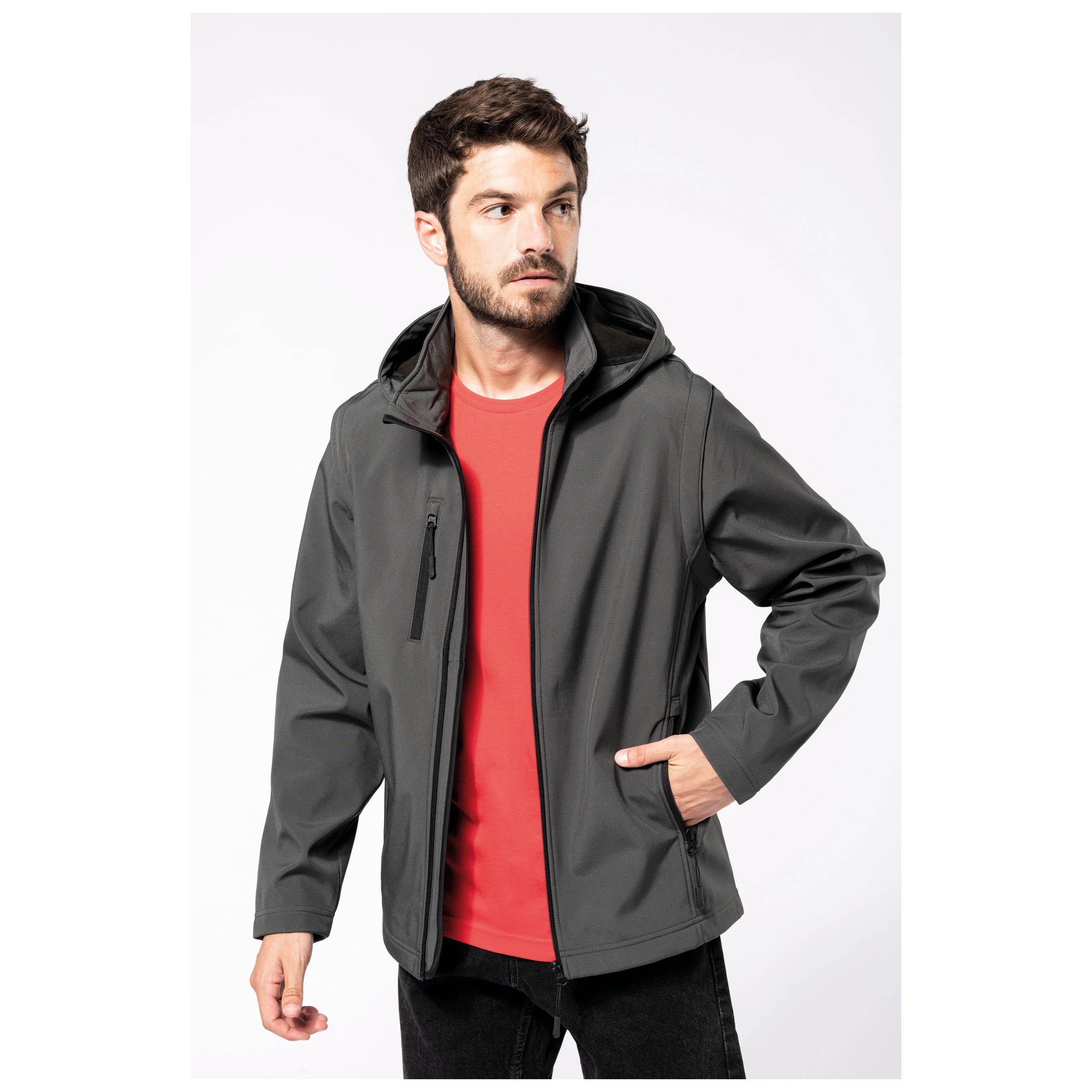 Kariban - Veste Softshell 3 couches à capuche avec manches amovibles unisexe - Black - 3XL