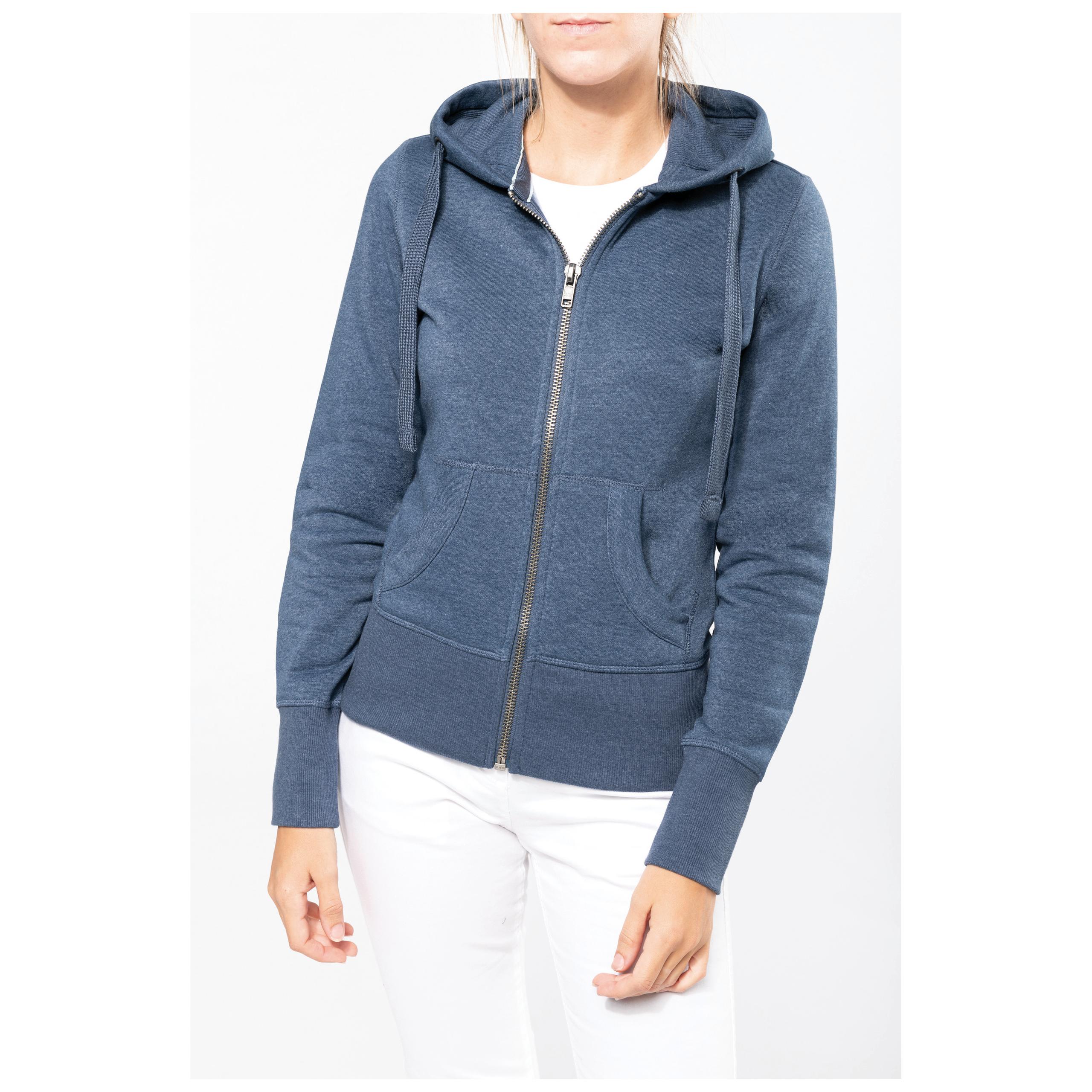 Kariban - Sweat-shirt zippé capuche "mélange" femme - Blue Heather - M