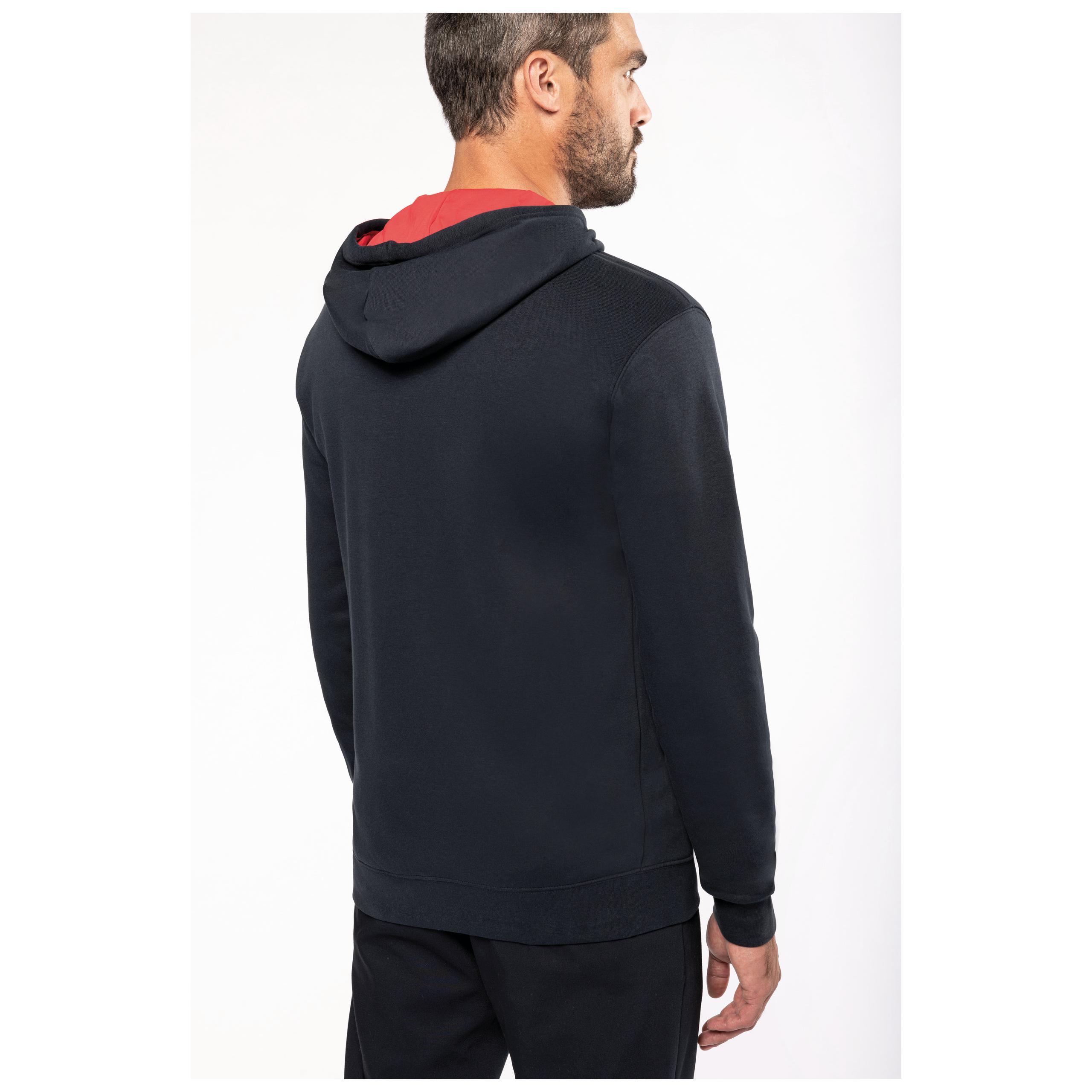 Kariban - Sweat-shirt zippé capuche contrastée - Black / Fine Grey - S