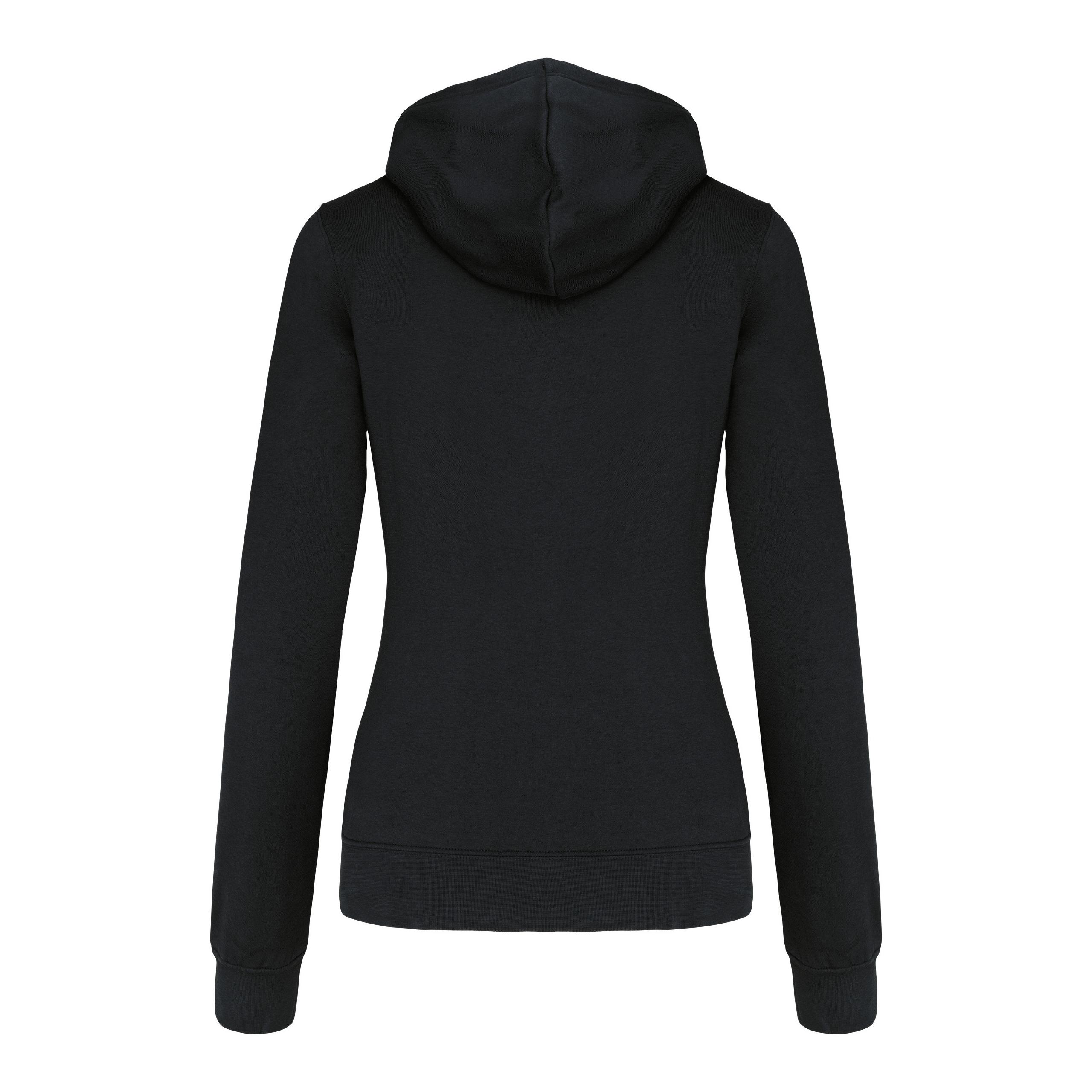 Kariban - Sweat-shirt zippé capuche contrastée femme - Black / Fine Grey - S