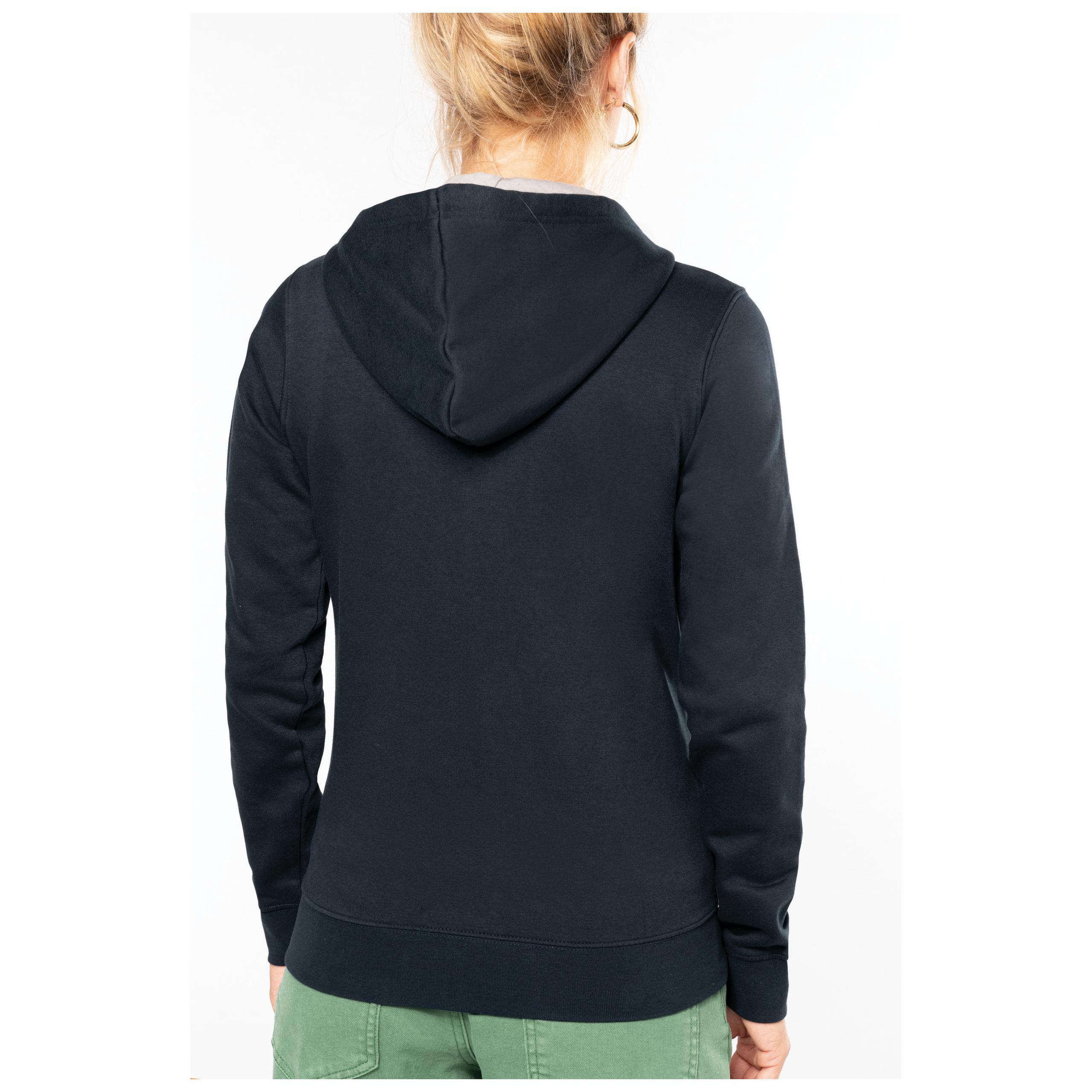 Kariban - Sweat-shirt zippé capuche contrastée femme - Black / Fine Grey - S