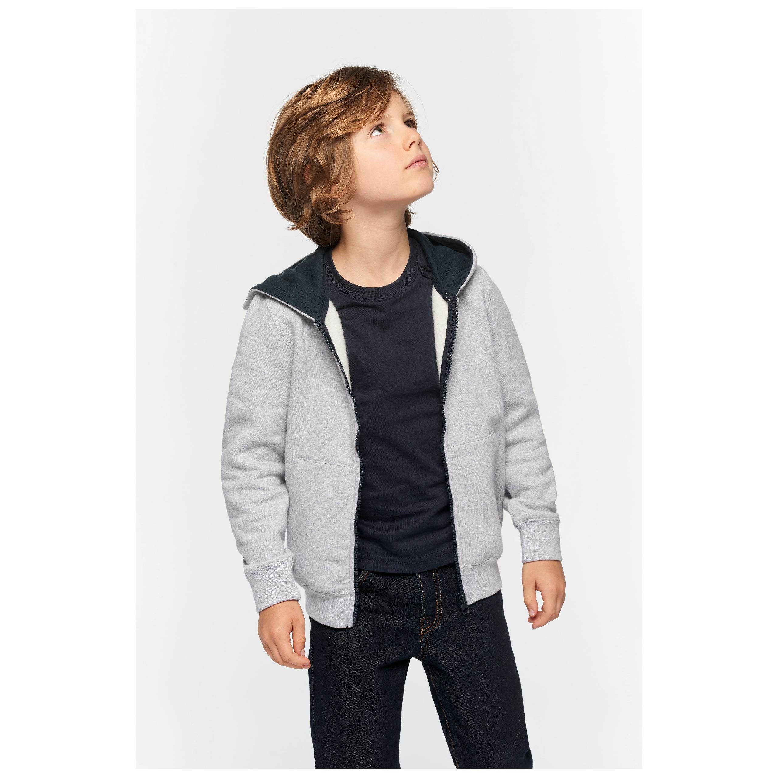 Kariban - Sweat-shirt zippé capuche enfant - Black / Fine Grey - 6/8 ans