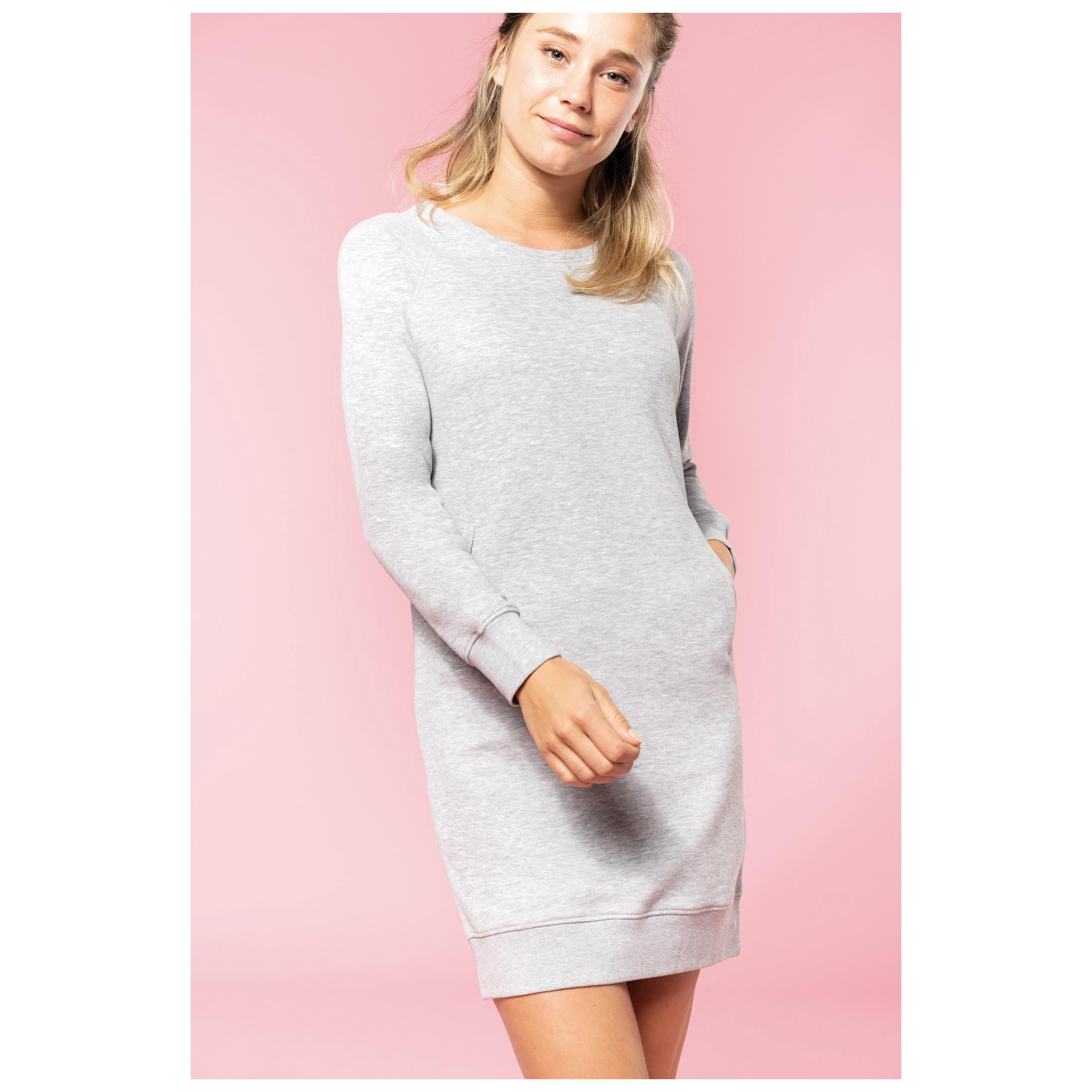 Kariban - Robe Lounge Bio en molleton - Light grey heather - XS