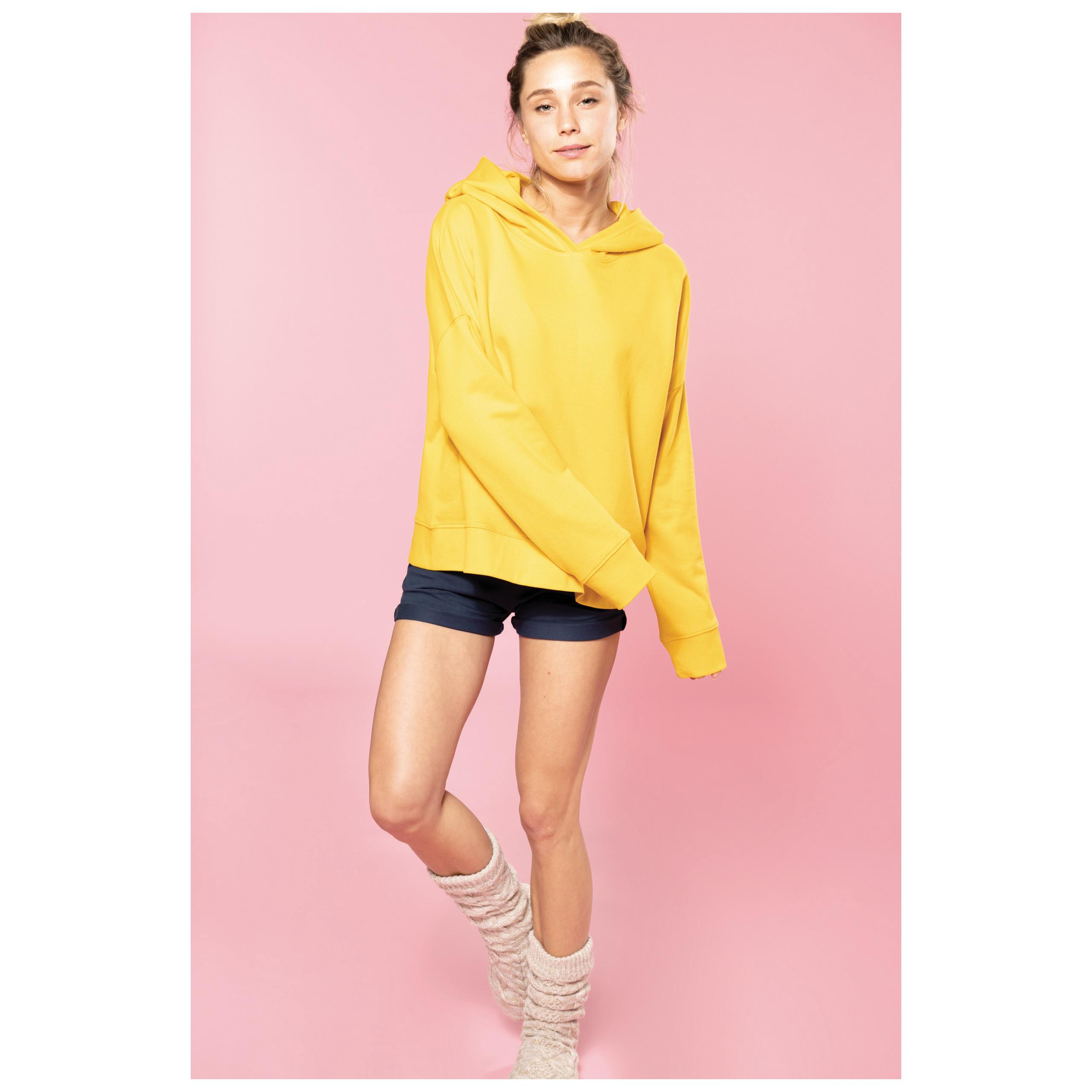 Kariban - Sweat-shirt capuche lounge Bio femme - Mellow Yellow - S/M