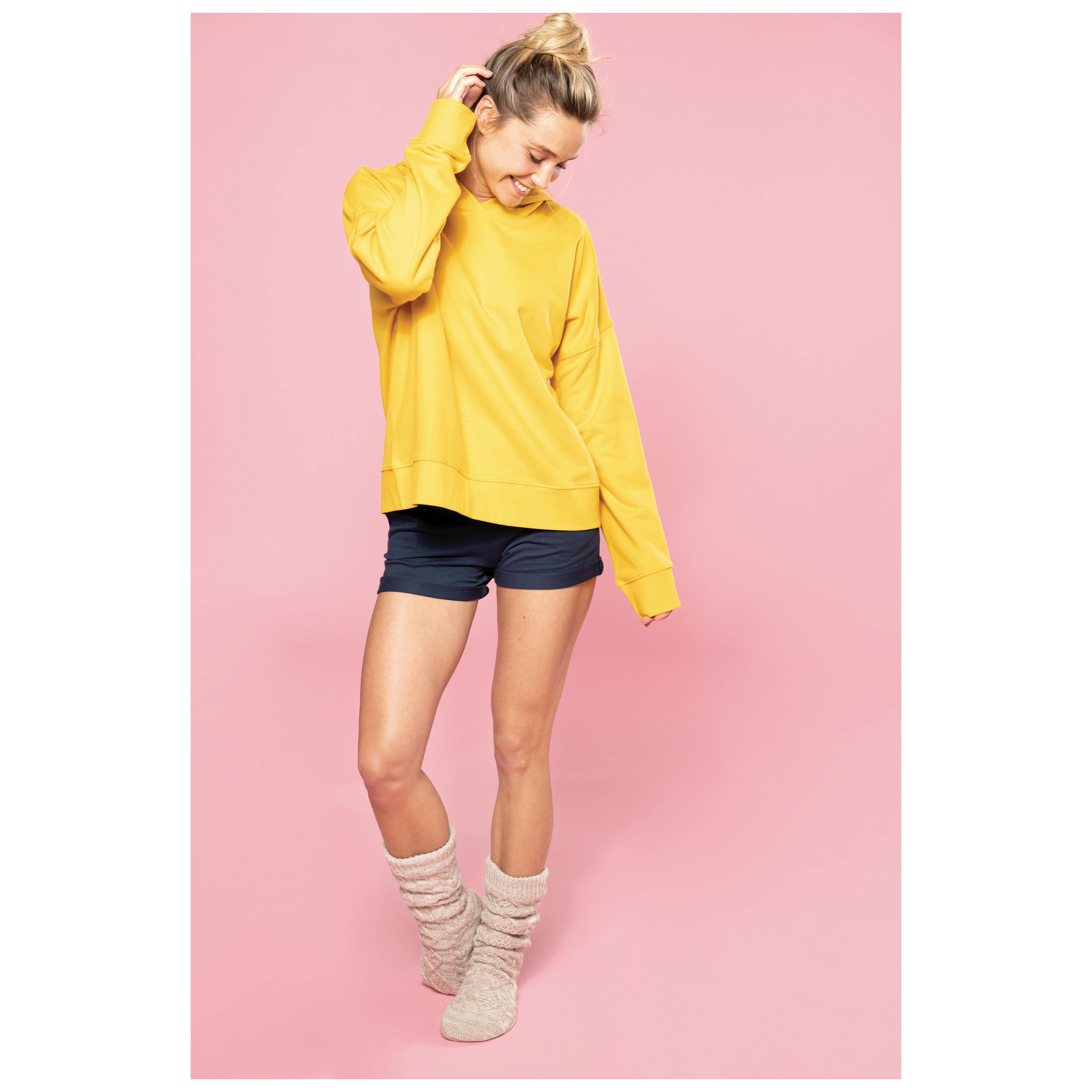 Kariban - Sweat-shirt capuche lounge Bio femme - Mellow Yellow - S/M