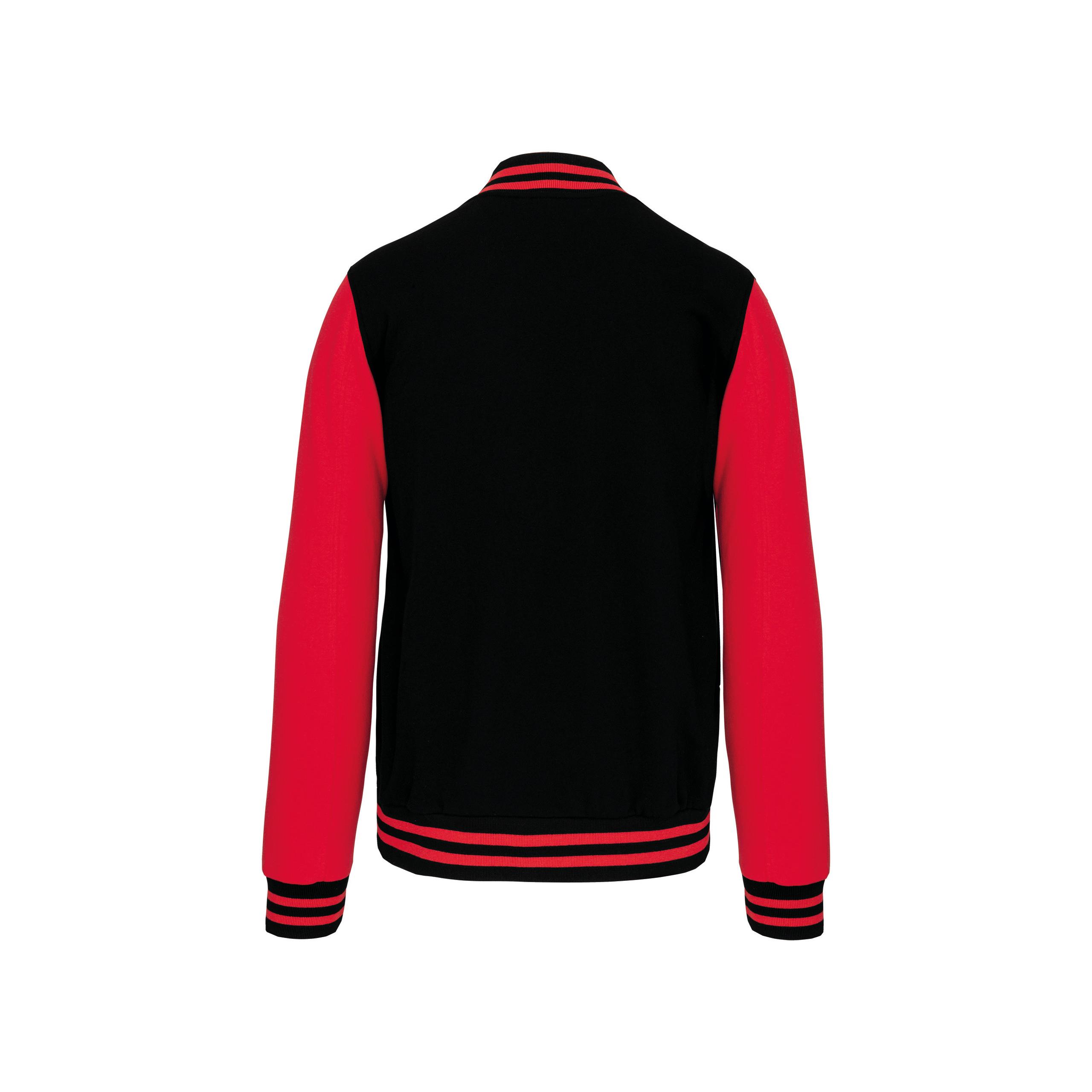 Kariban - Blouson molleton teddy unisexe - Black / Red - XS