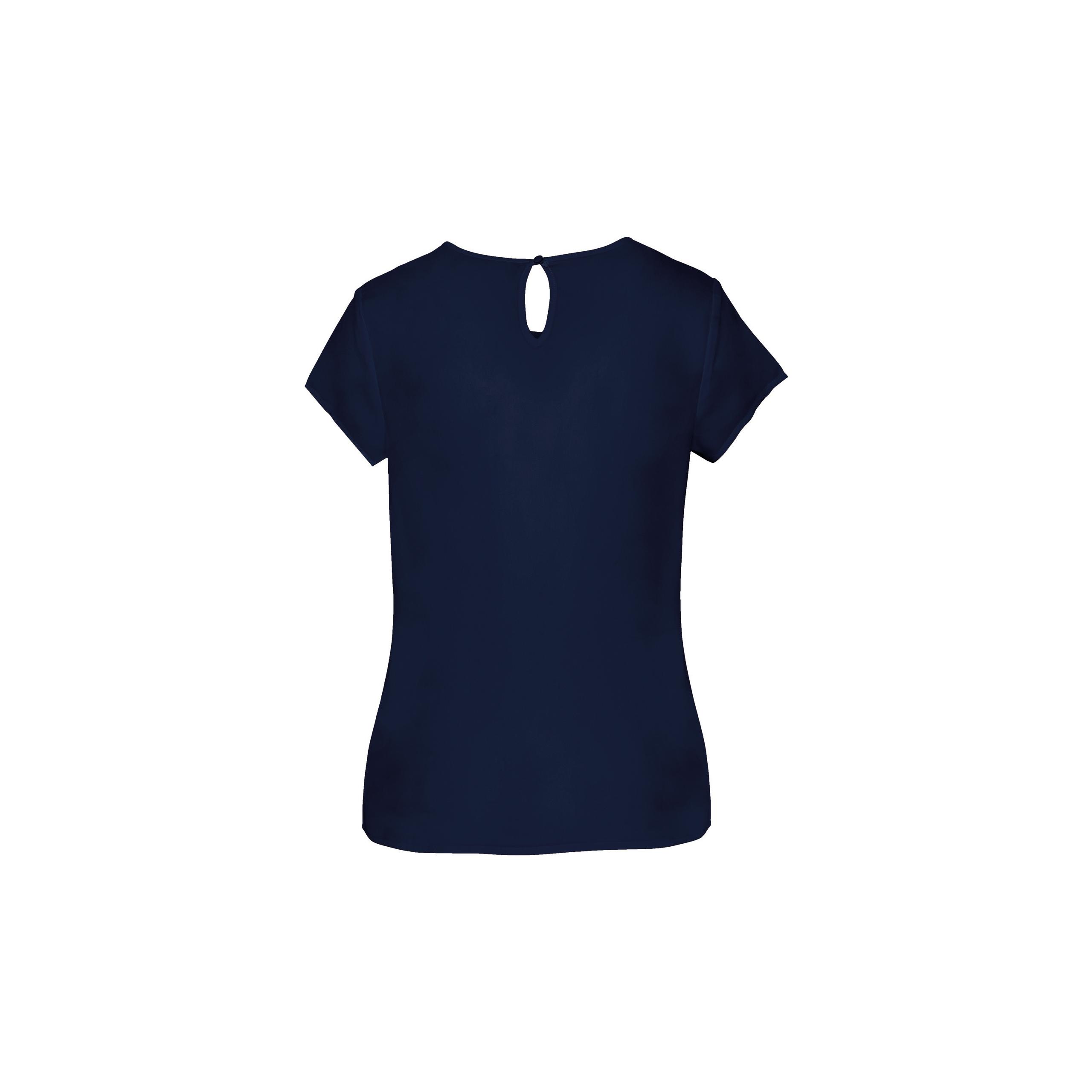 Kariban - Blouse crêpe manches courtes femme - Deep Sea Blue - 34 FR