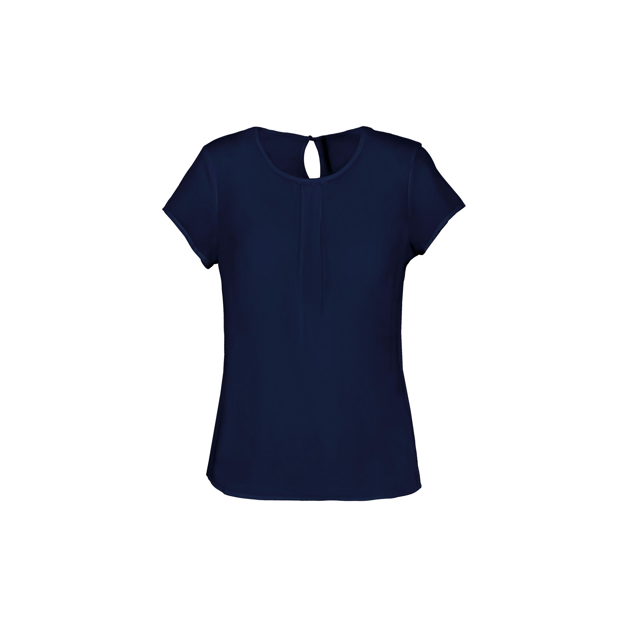 Kariban - Blouse crêpe manches courtes femme - Deep Sea Blue - 34 FR