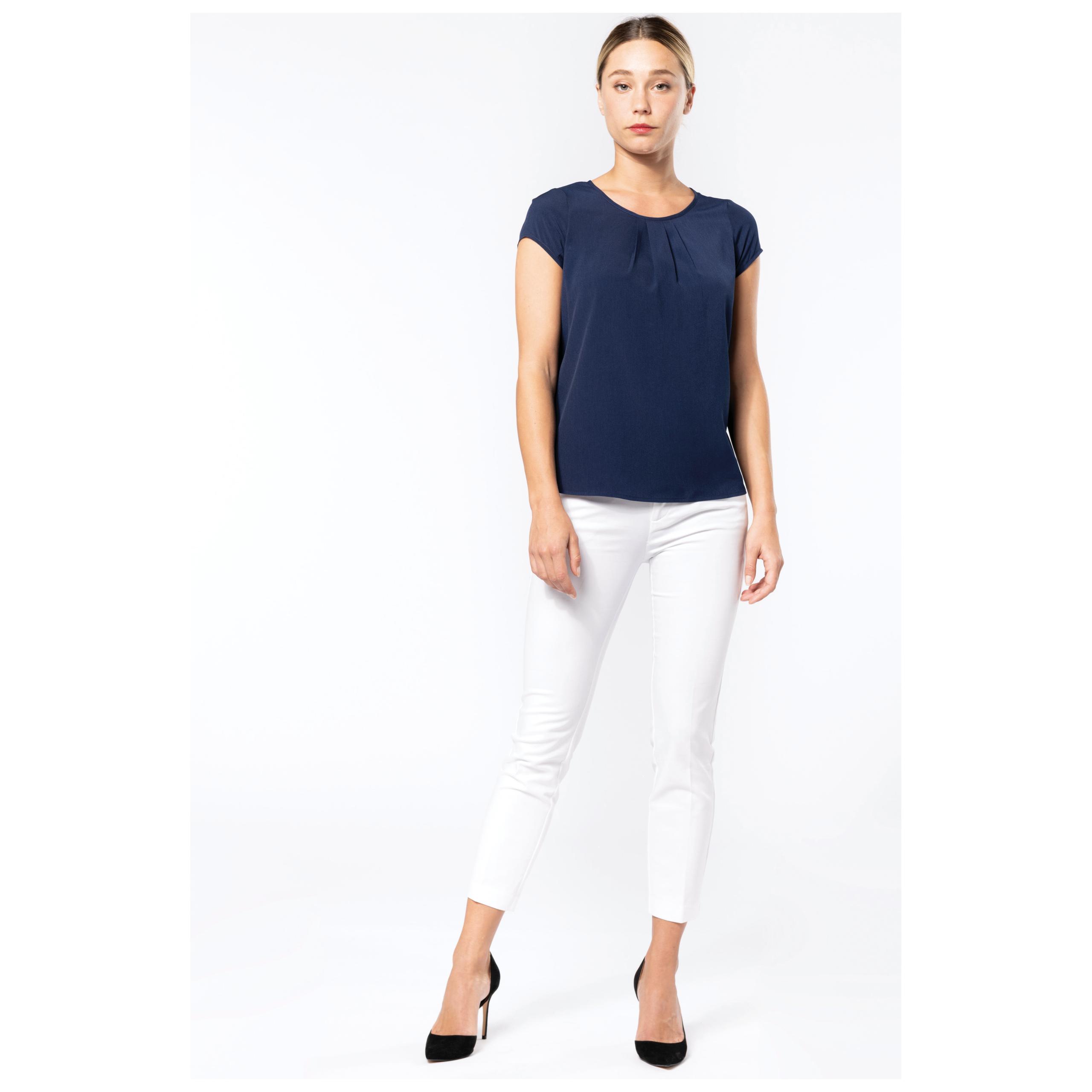 Kariban - Blouse crêpe manches courtes femme - Deep Sea Blue - 34 FR