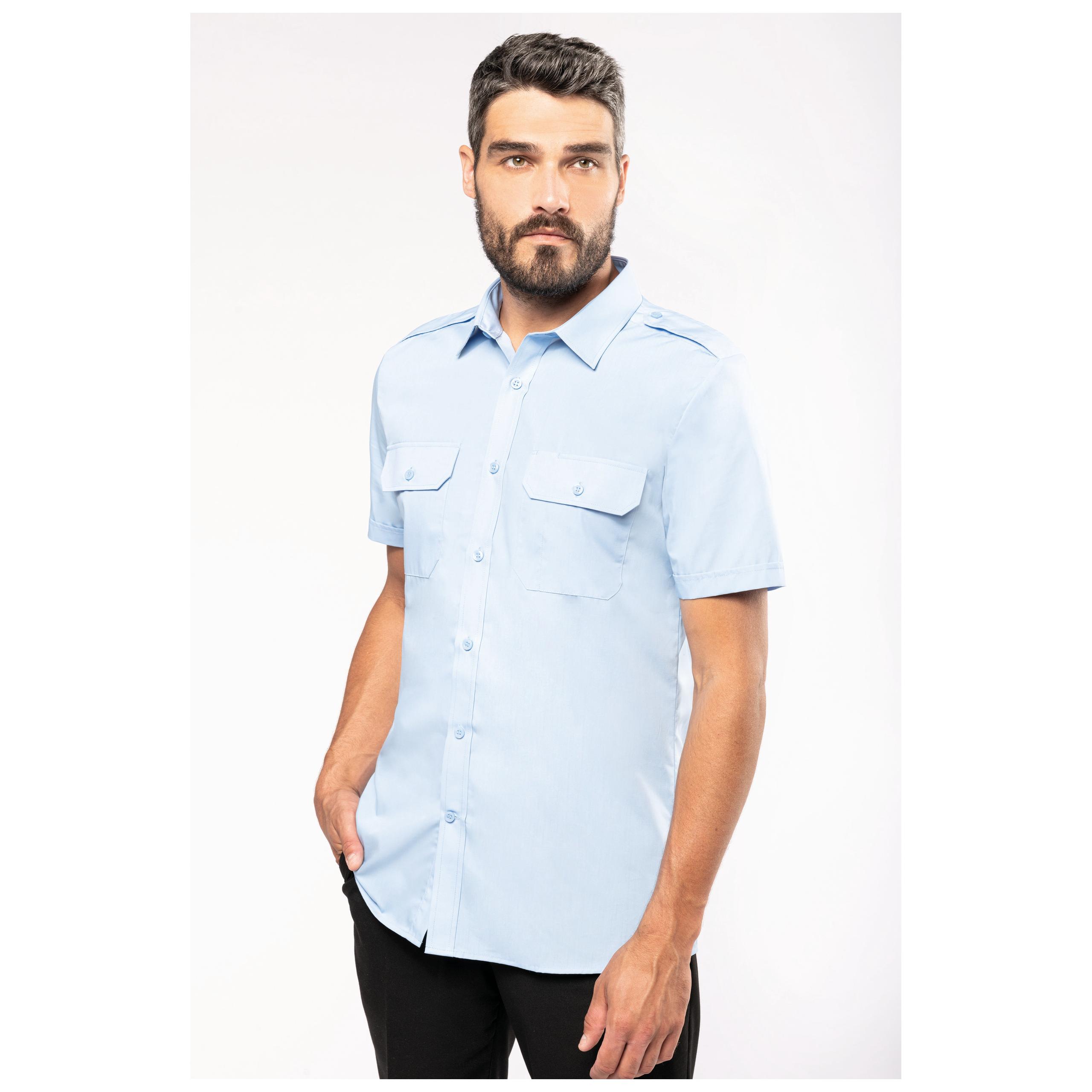 Kariban - Chemise pilote manches courtes homme - Sky Blue - M