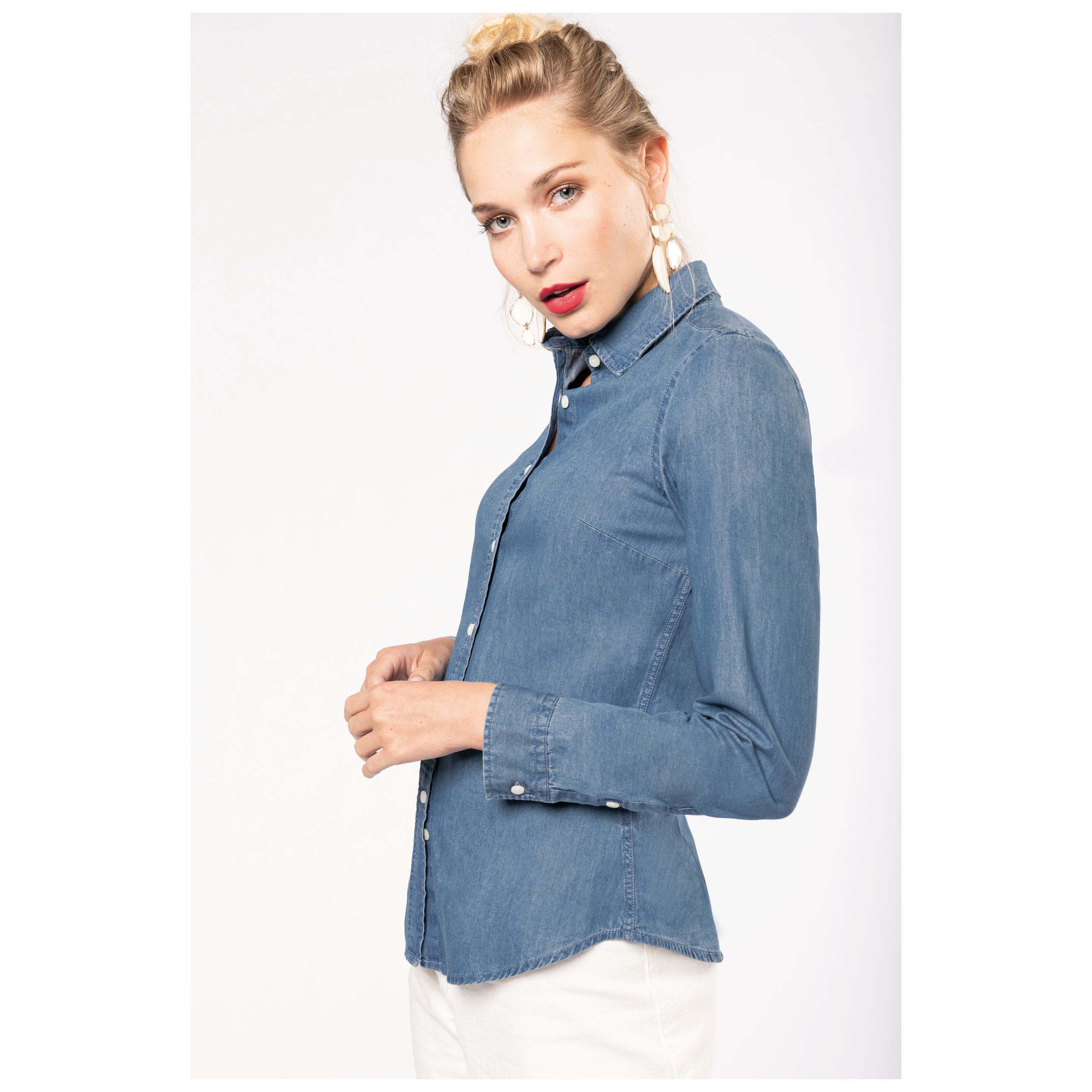 Kariban - Chemise denim femme - Chambray Blue - XS