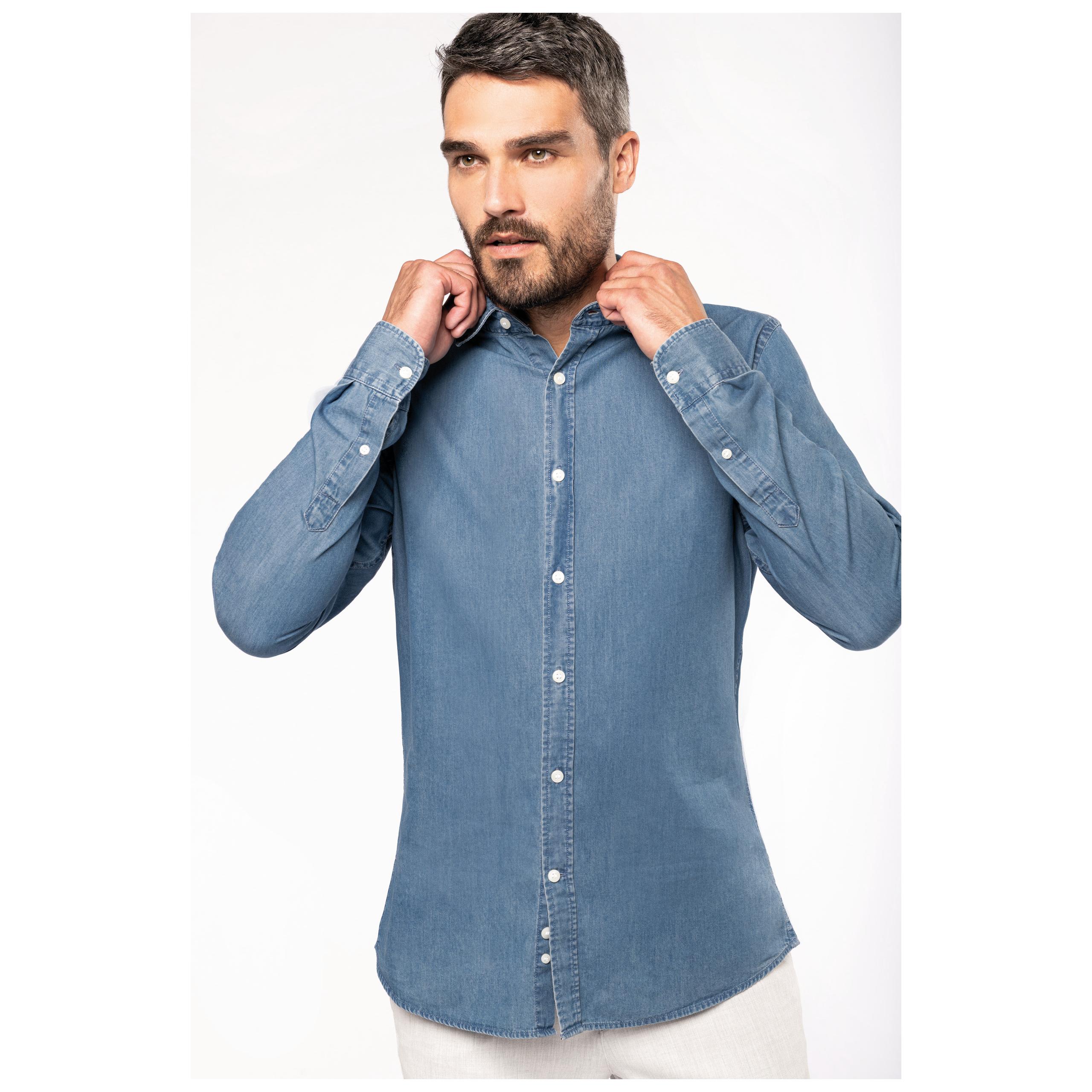 Kariban - Chemise denim homme - Chambray Blue - S