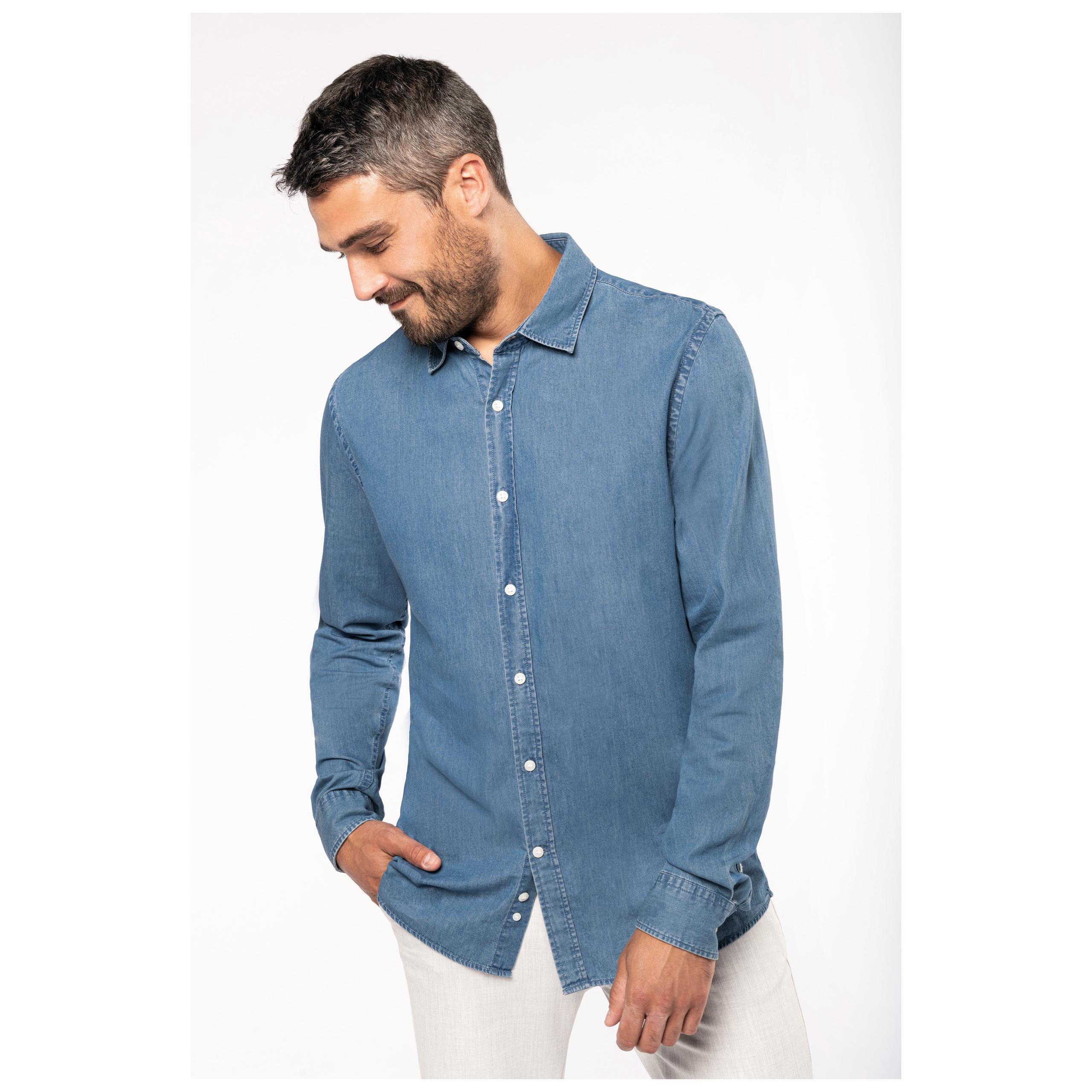 Kariban - Chemise denim homme - Chambray Blue - S