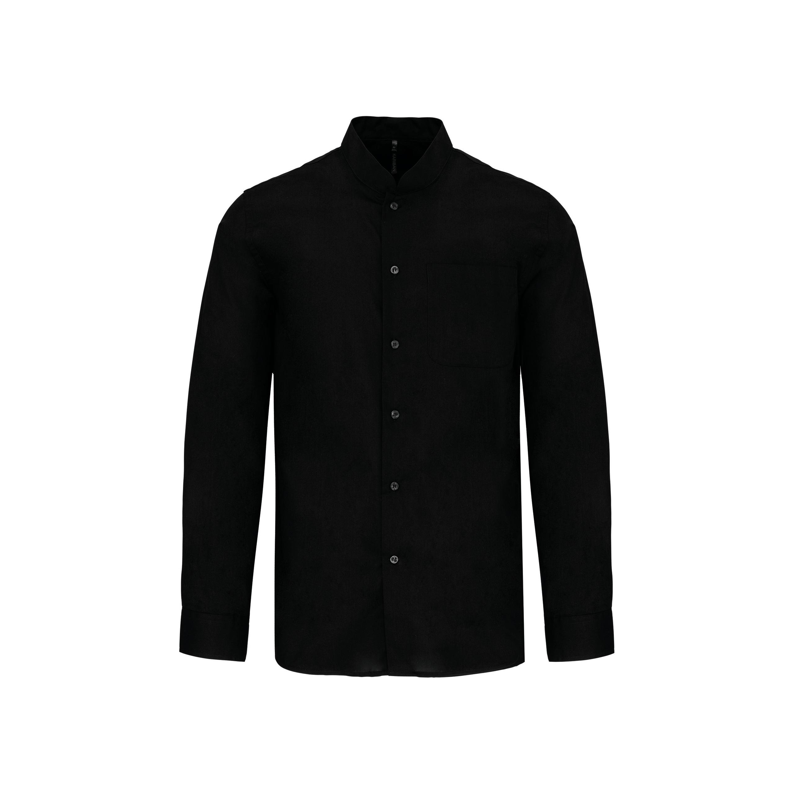 Kariban - Chemise col mao manches longues - Black - S