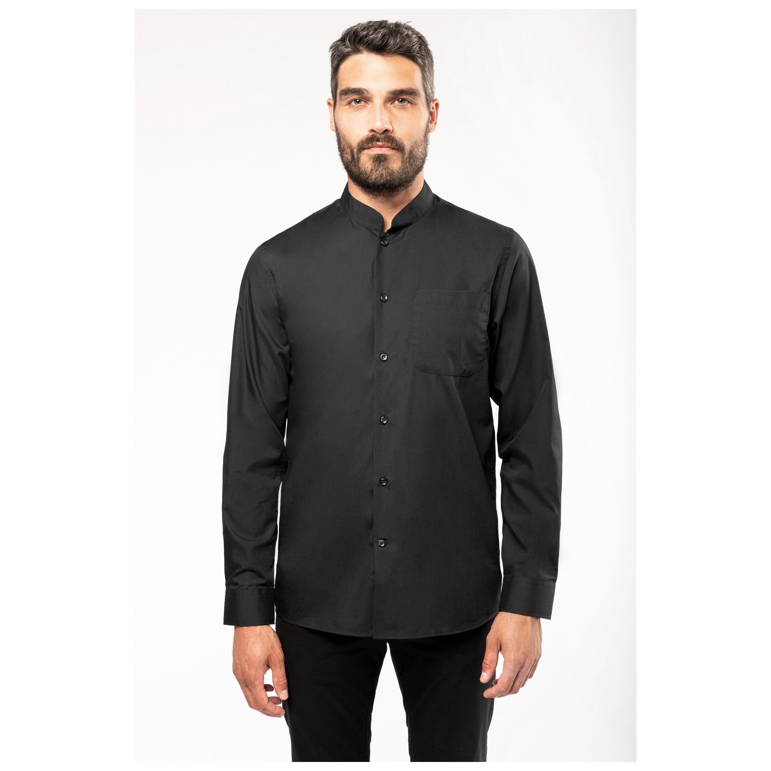 Kariban - Chemise col mao manches longues - Black - S