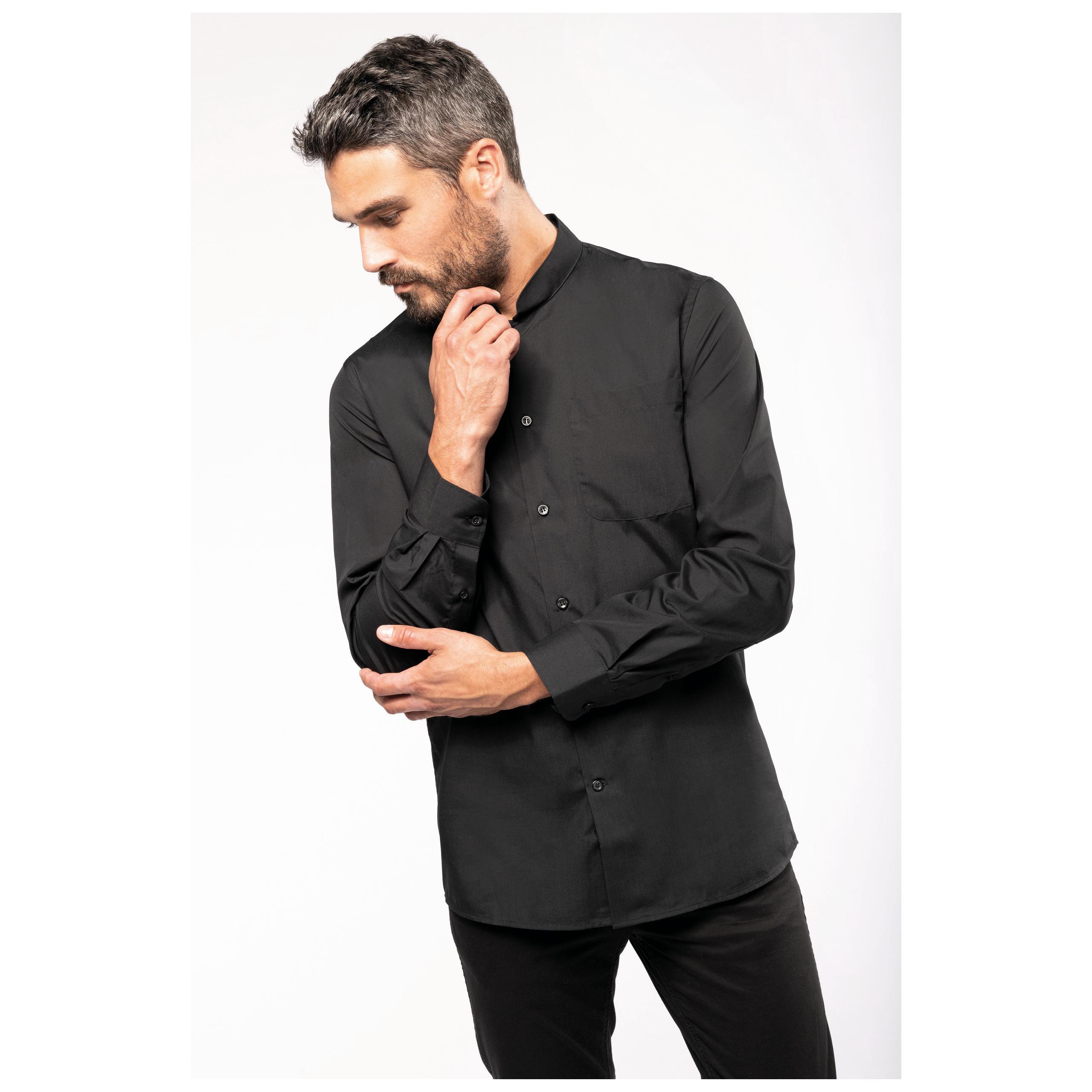 Kariban - Chemise col mao manches longues - Black - S