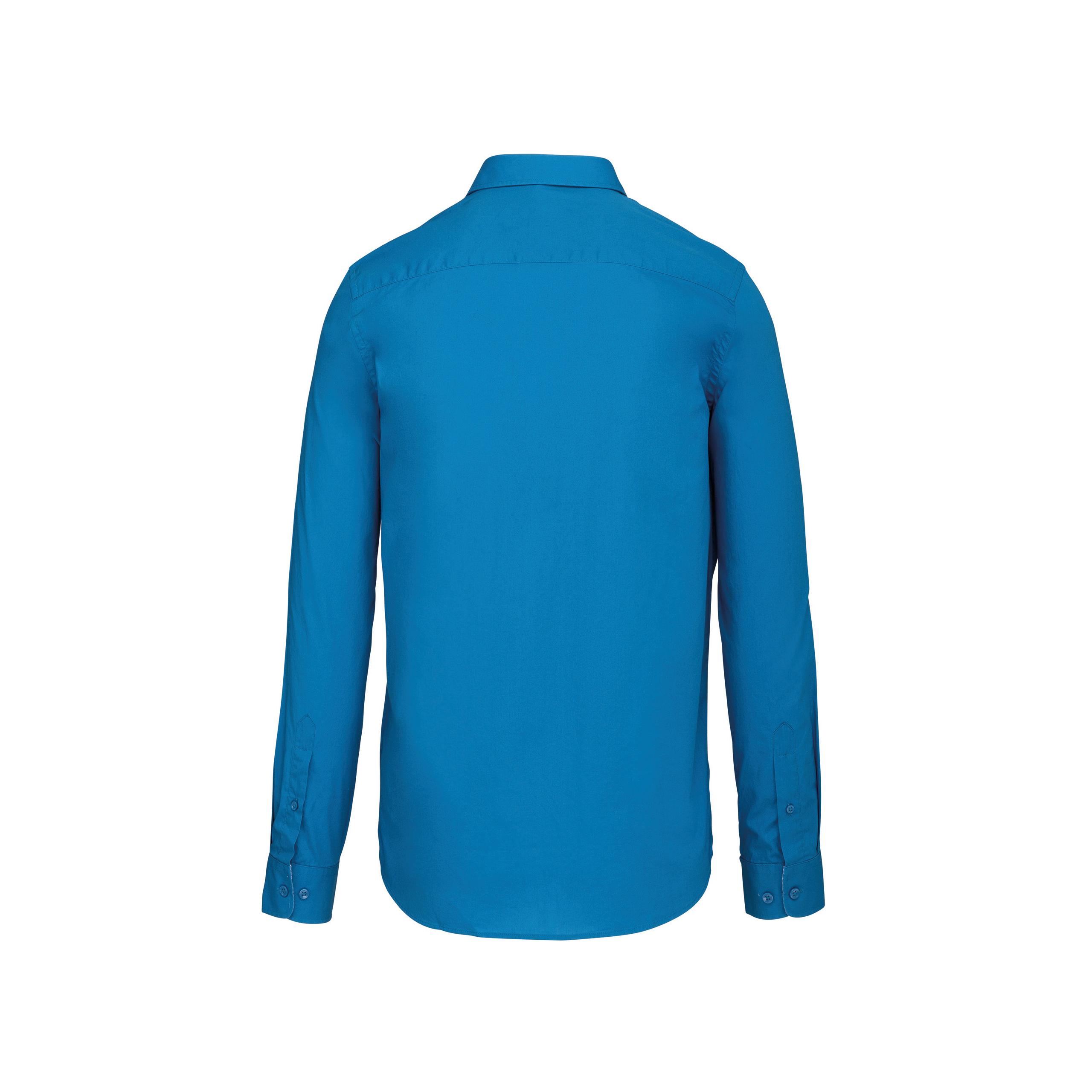 Kariban - Chemise popeline lavée manches longues - Blue - S