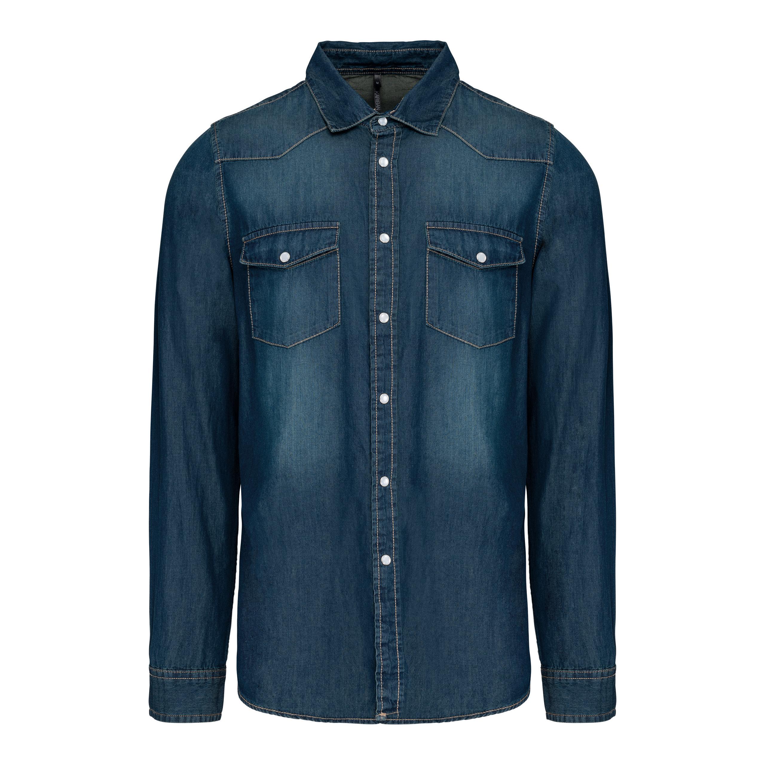 Kariban - Chemise denim manches longues - Blue Jean - M