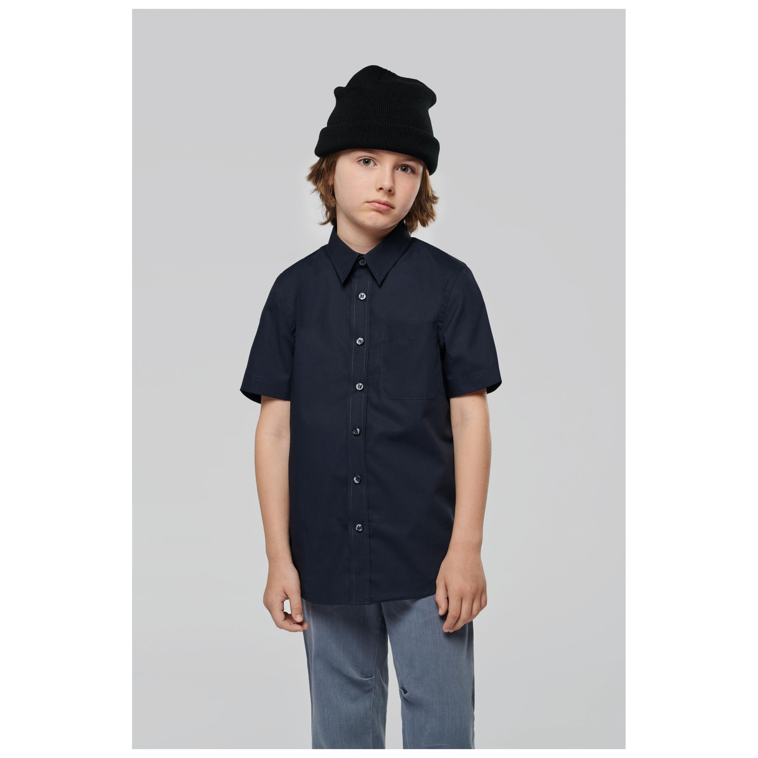 Kariban - Chemise popeline manches courtes enfant - Navy - 6/8 ans