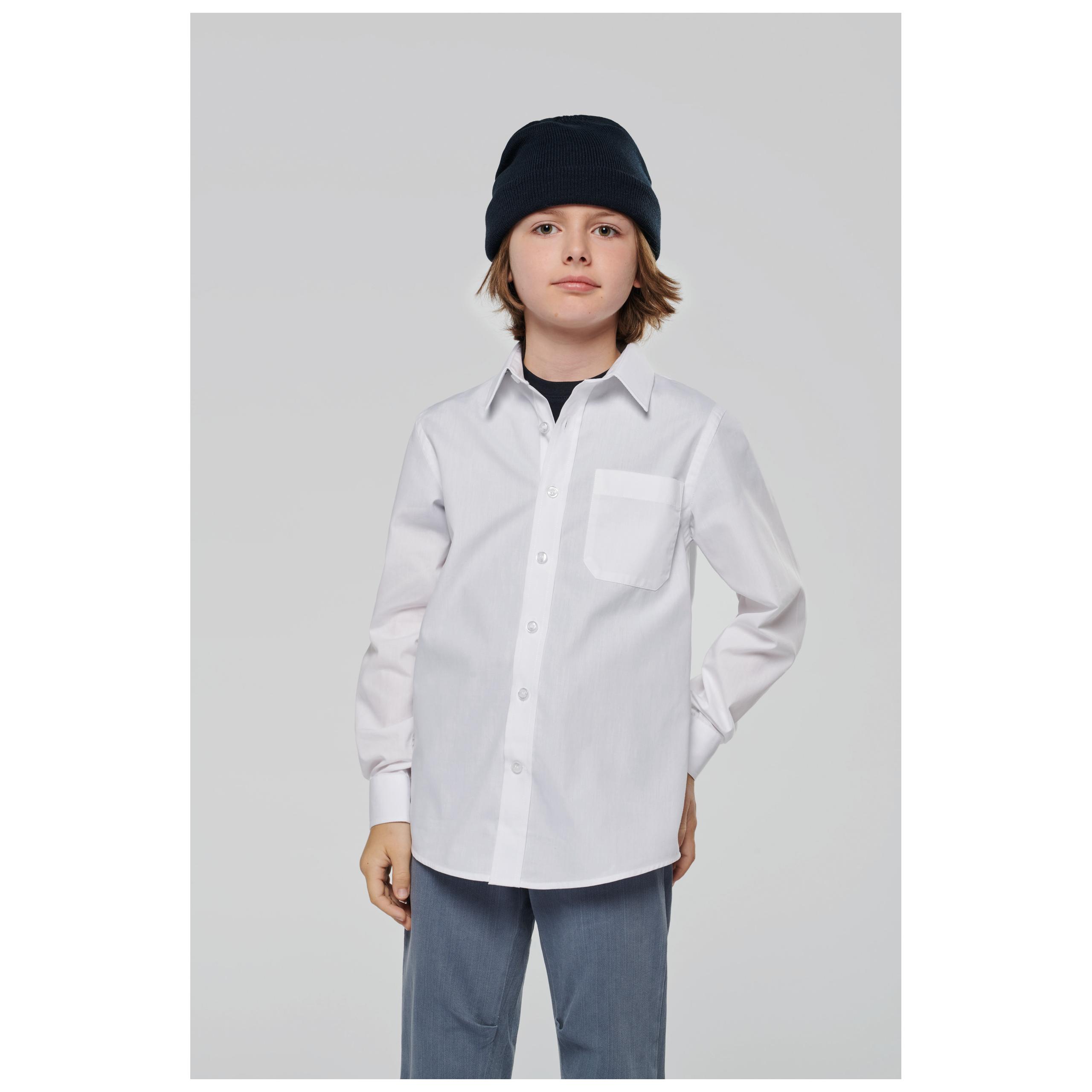 Kariban - Chemise popeline manches longues enfant - Navy - 6/8 ans