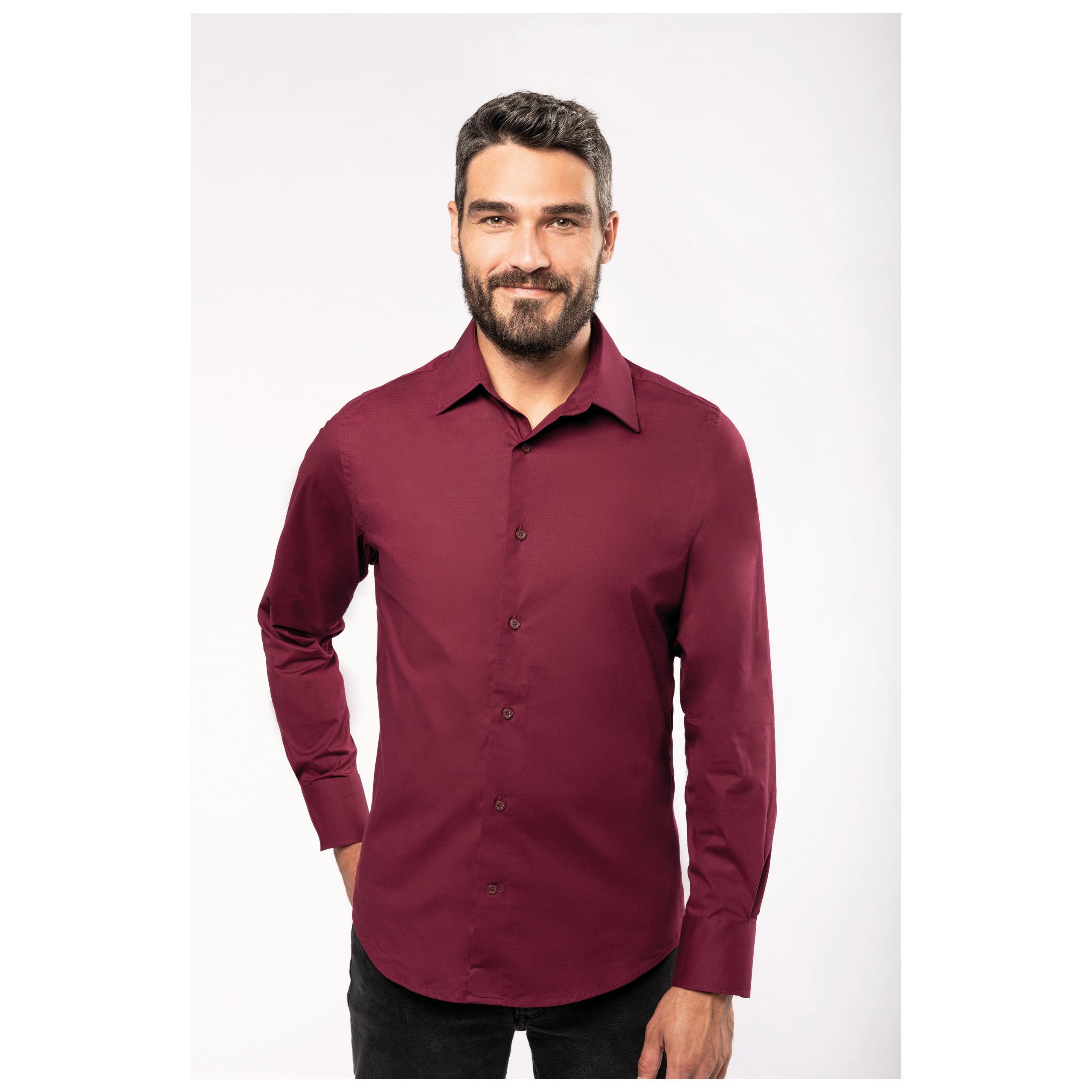 Kariban - Chemise coton / élasthanne manches longues - Black - 3XL