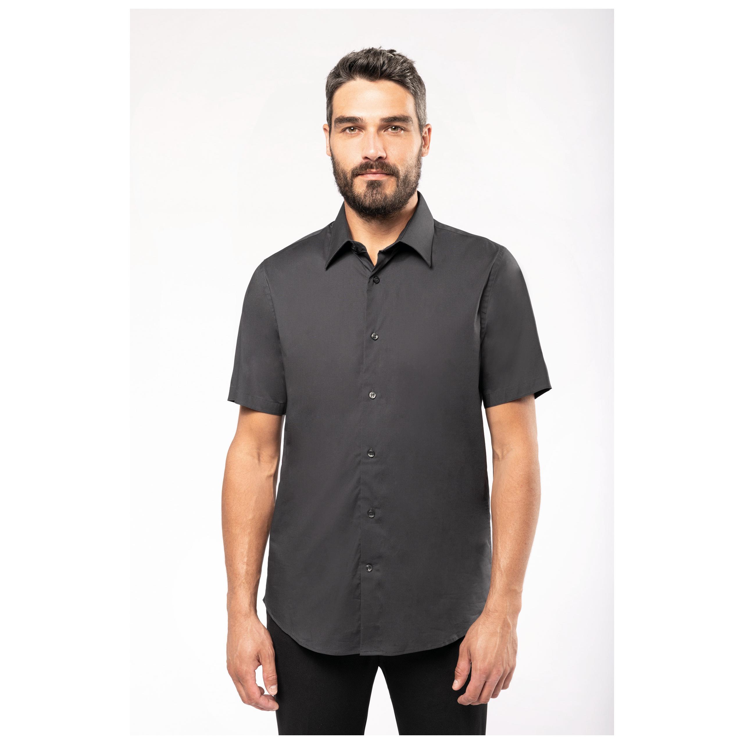 Kariban - Chemise coton / élasthanne manches courtes - Black - 3XL