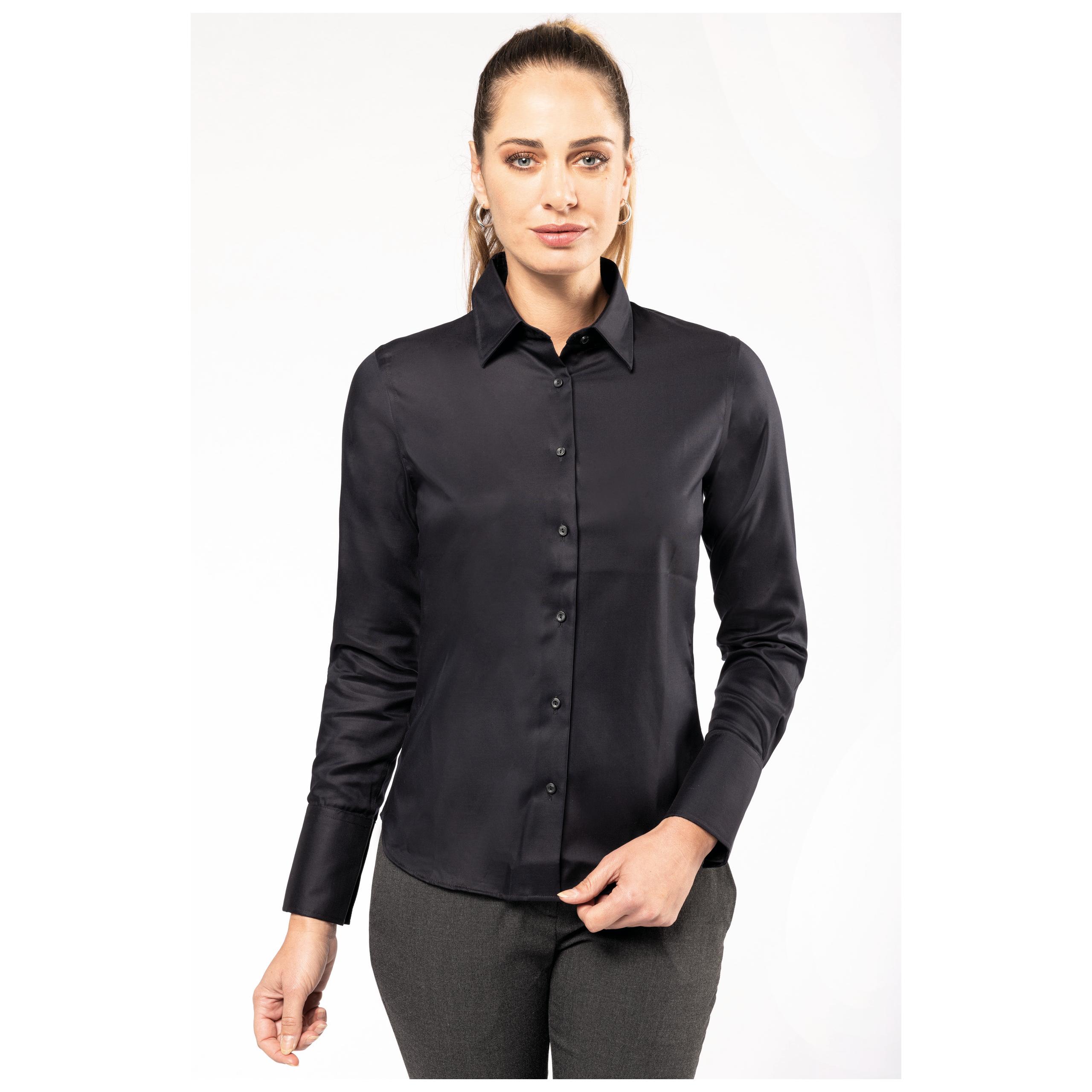 Kariban - Chemise manches longues sans repassage femme - Black - 3XL