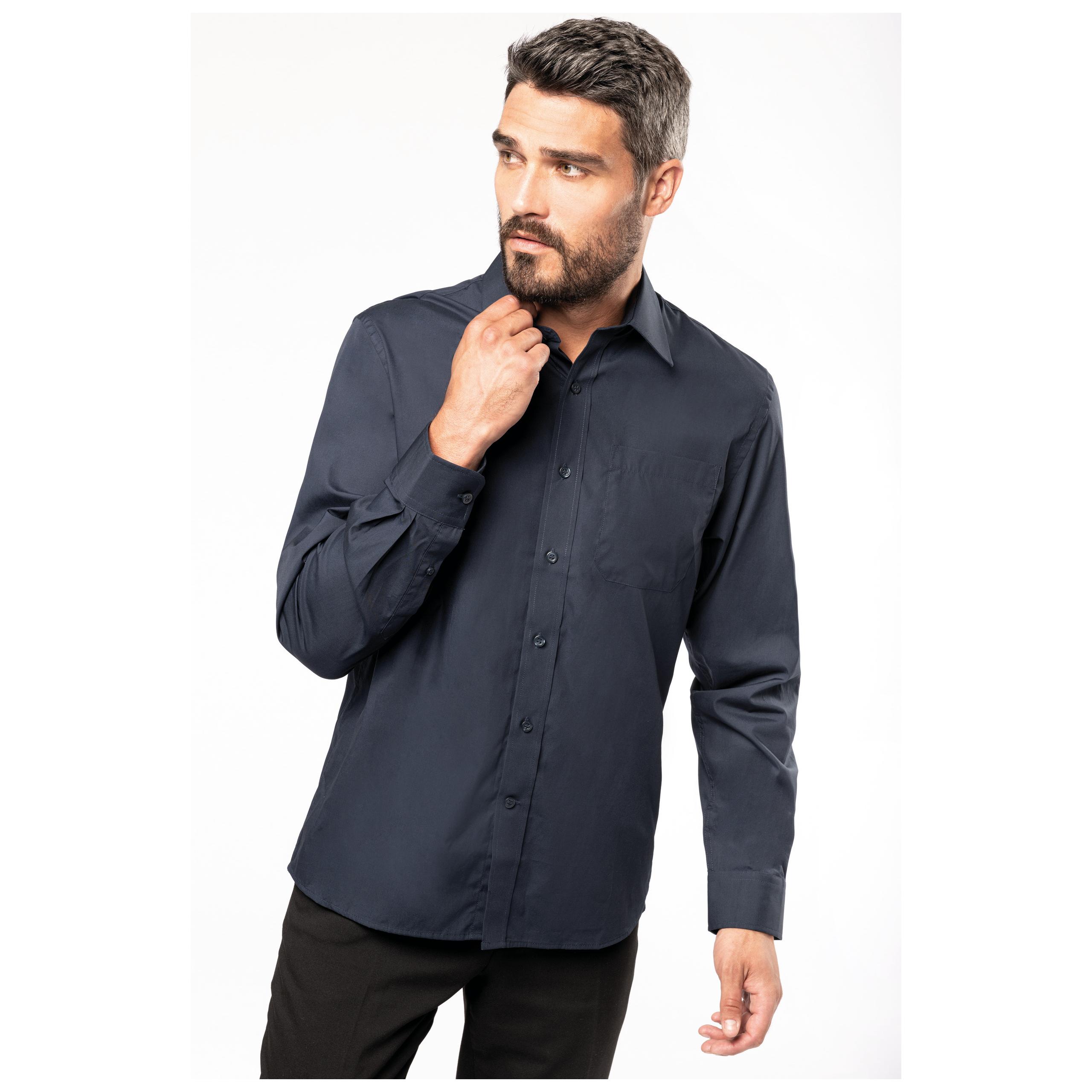 Kariban - Chemise popeline manches longues - Black - 3XL