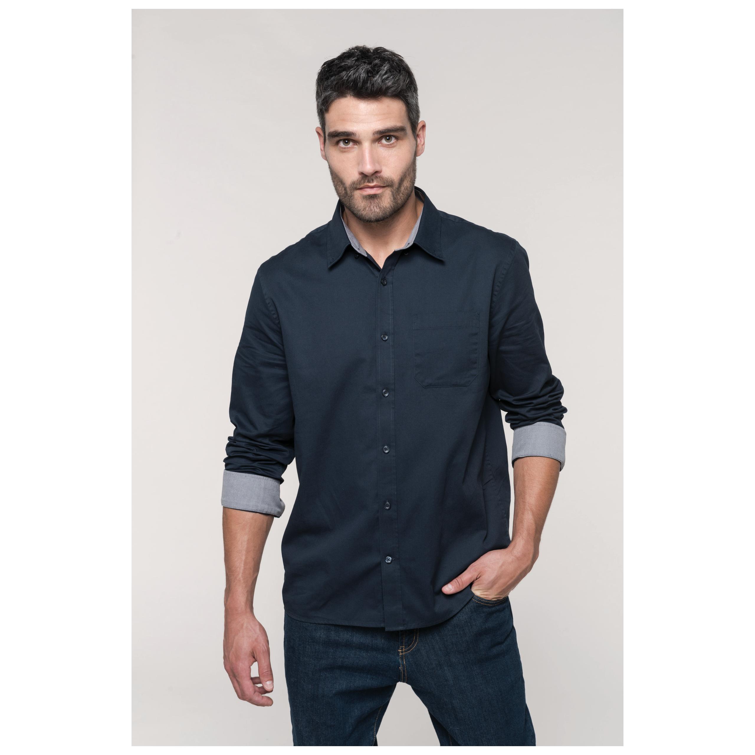 Kariban - Chemise coton manches longues Nevada homme - Angora - XS