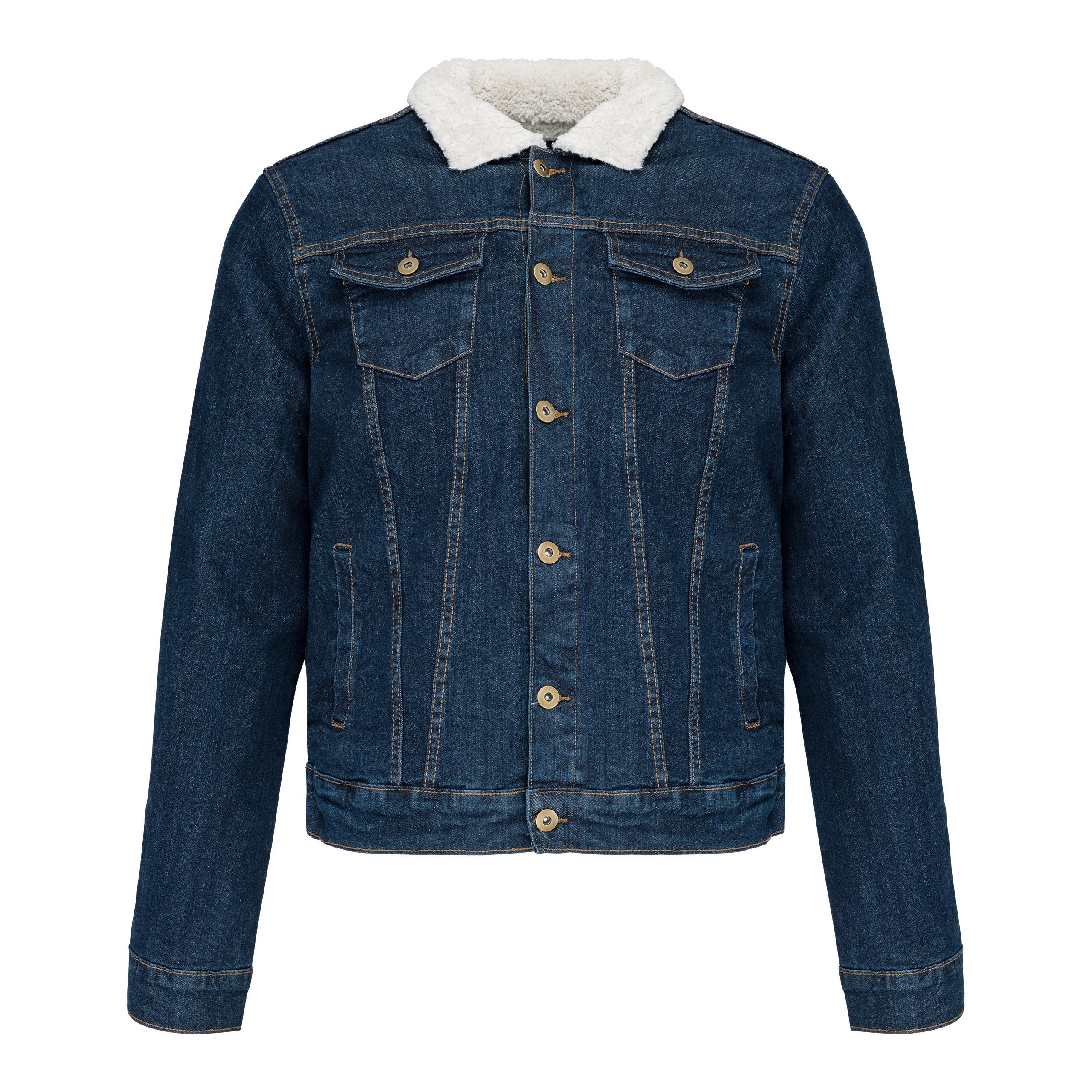 Kariban - Veste denim doublée sherpa homme - Blue Rinse - S