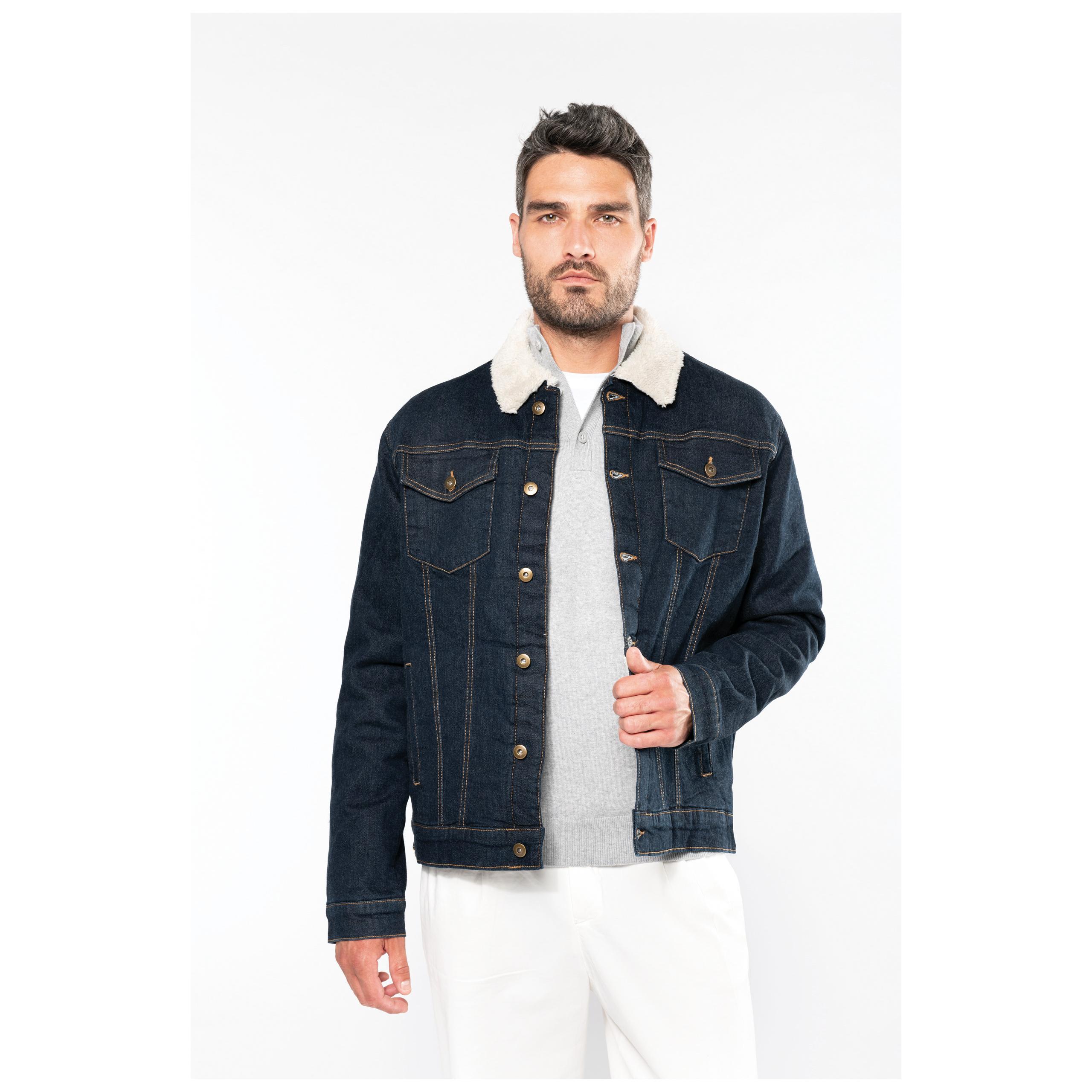 Kariban - Veste denim doublée sherpa homme - Blue Rinse - S